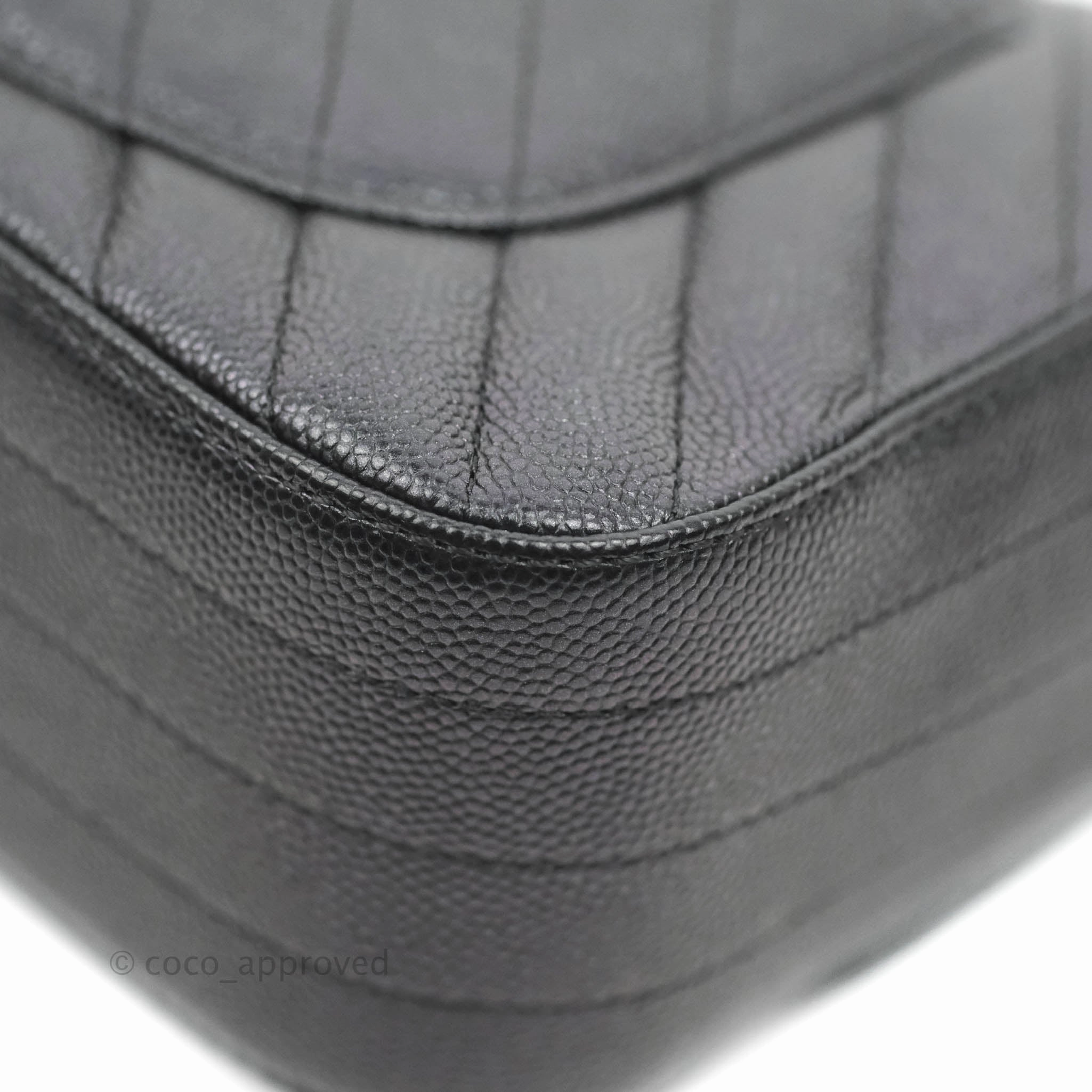 Chanel Chevron Mini Rectangular Flap Iridescent Black Caviar Ruthenium Hardware 17B