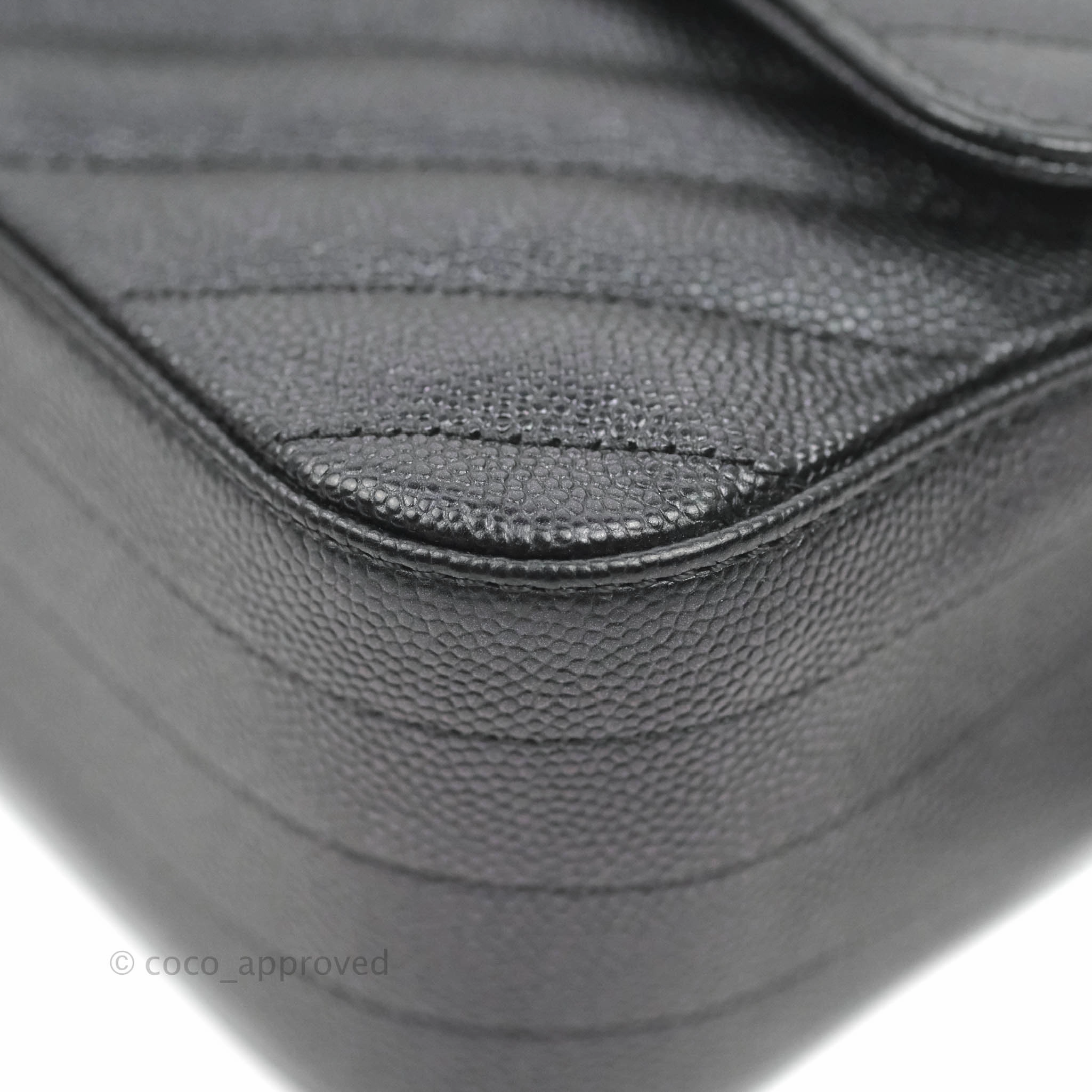 Chanel Chevron Mini Rectangular Flap Iridescent Black Caviar Ruthenium Hardware 17B