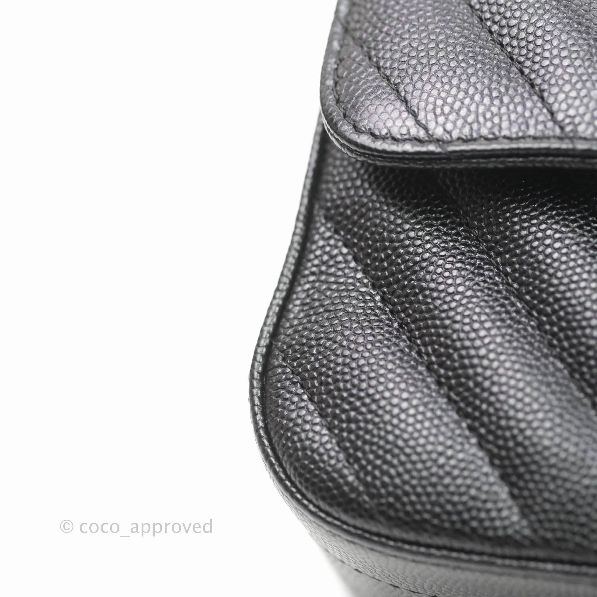 Chanel Chevron Mini Rectangular Flap Iridescent Black Caviar Ruthenium Hardware 17B