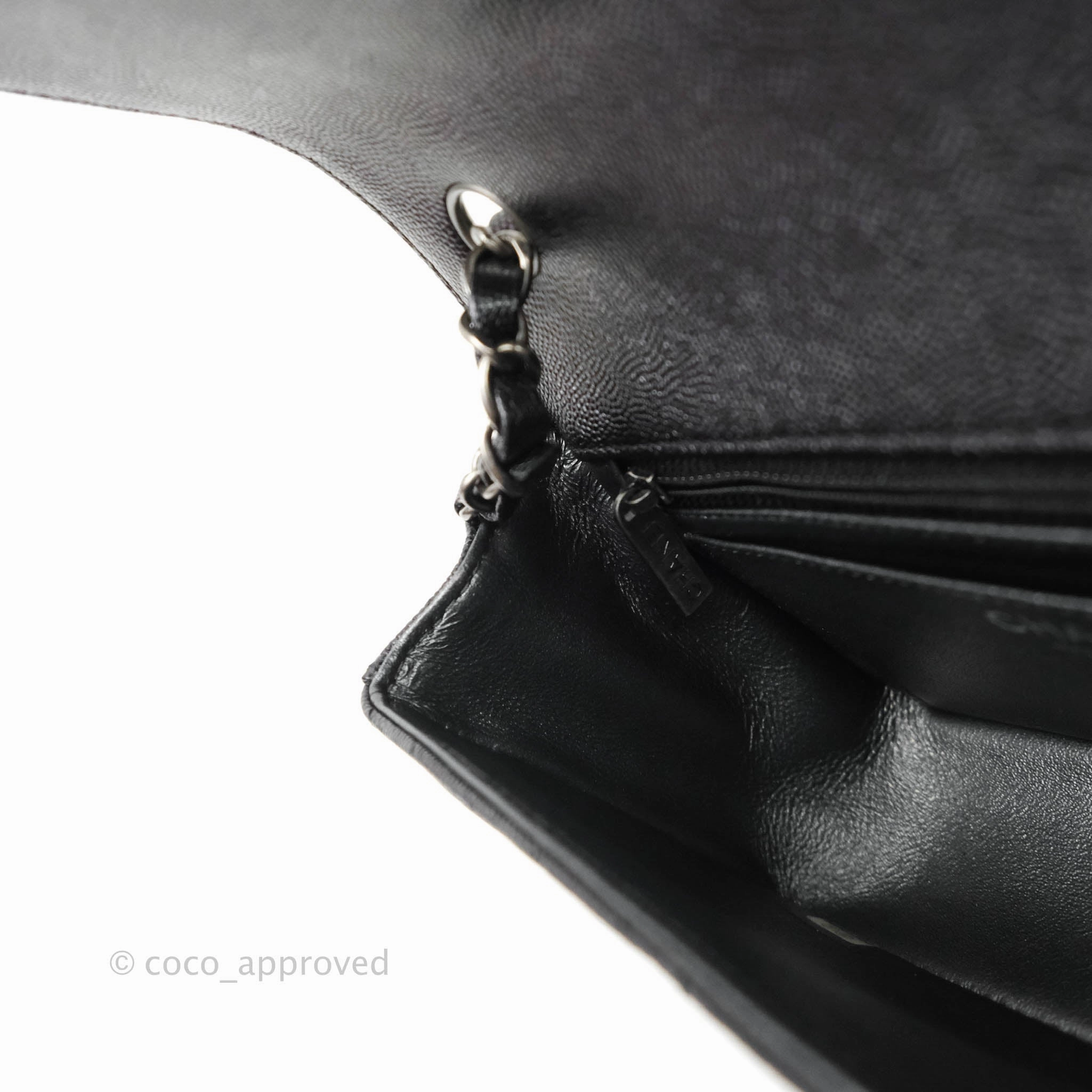 Chanel Chevron Mini Rectangular Flap Iridescent Black Caviar Ruthenium Hardware