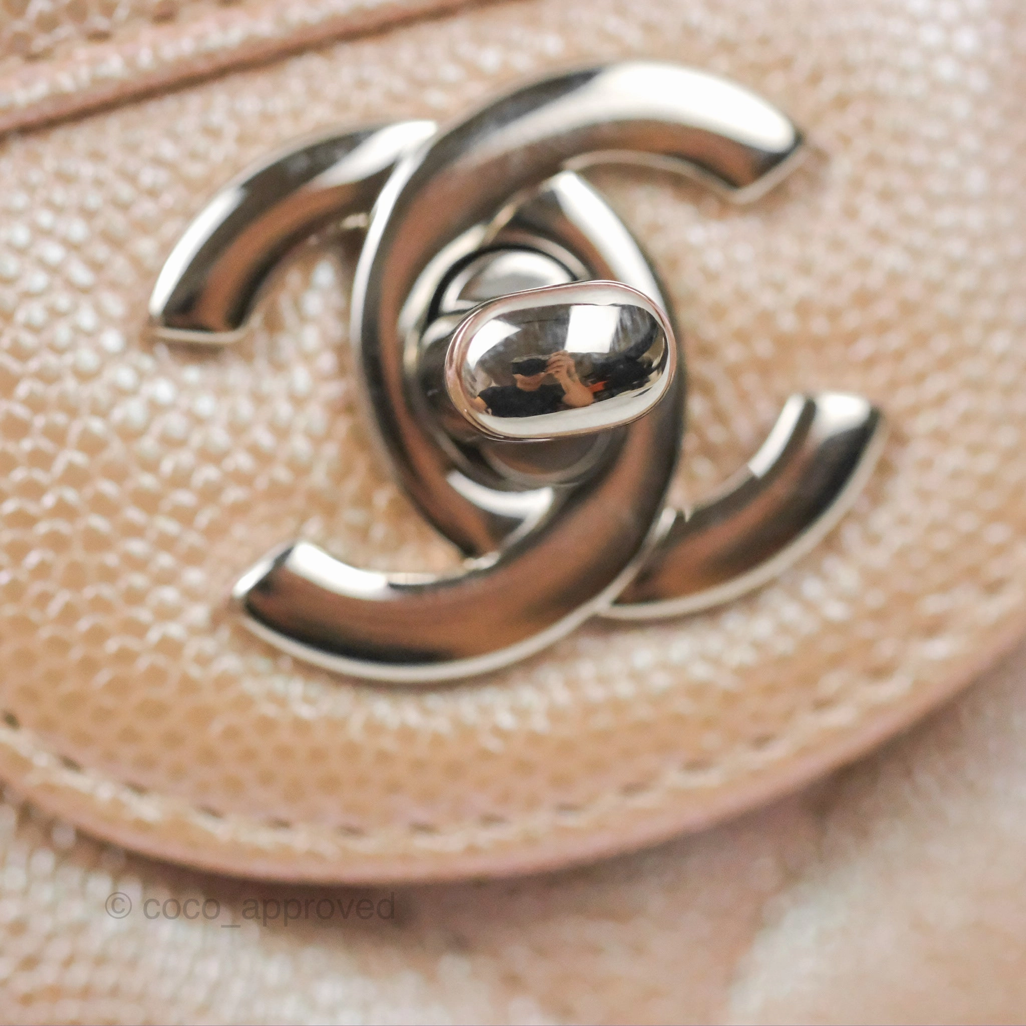 Chanel Chevron Mini Rectangular Flap Iridescent Rose Gold Caviar Ruthenium Hardware 17B