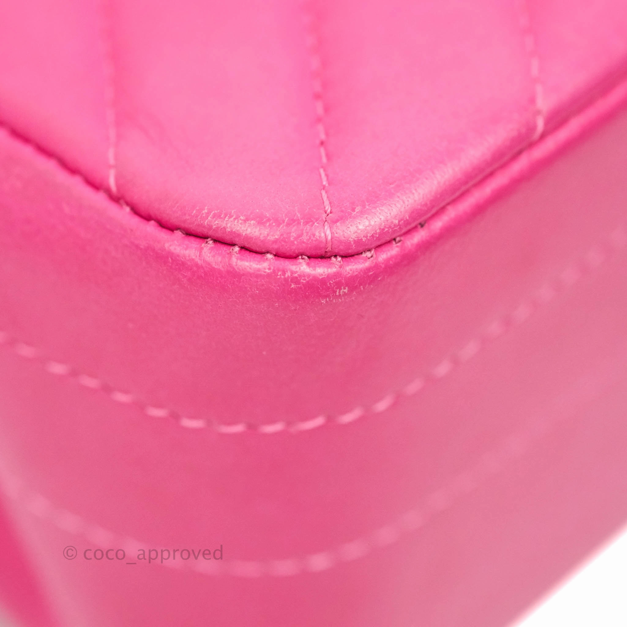 Chanel Chevron Mini Rectangular Flap Pink Lambskin Gold Hardware