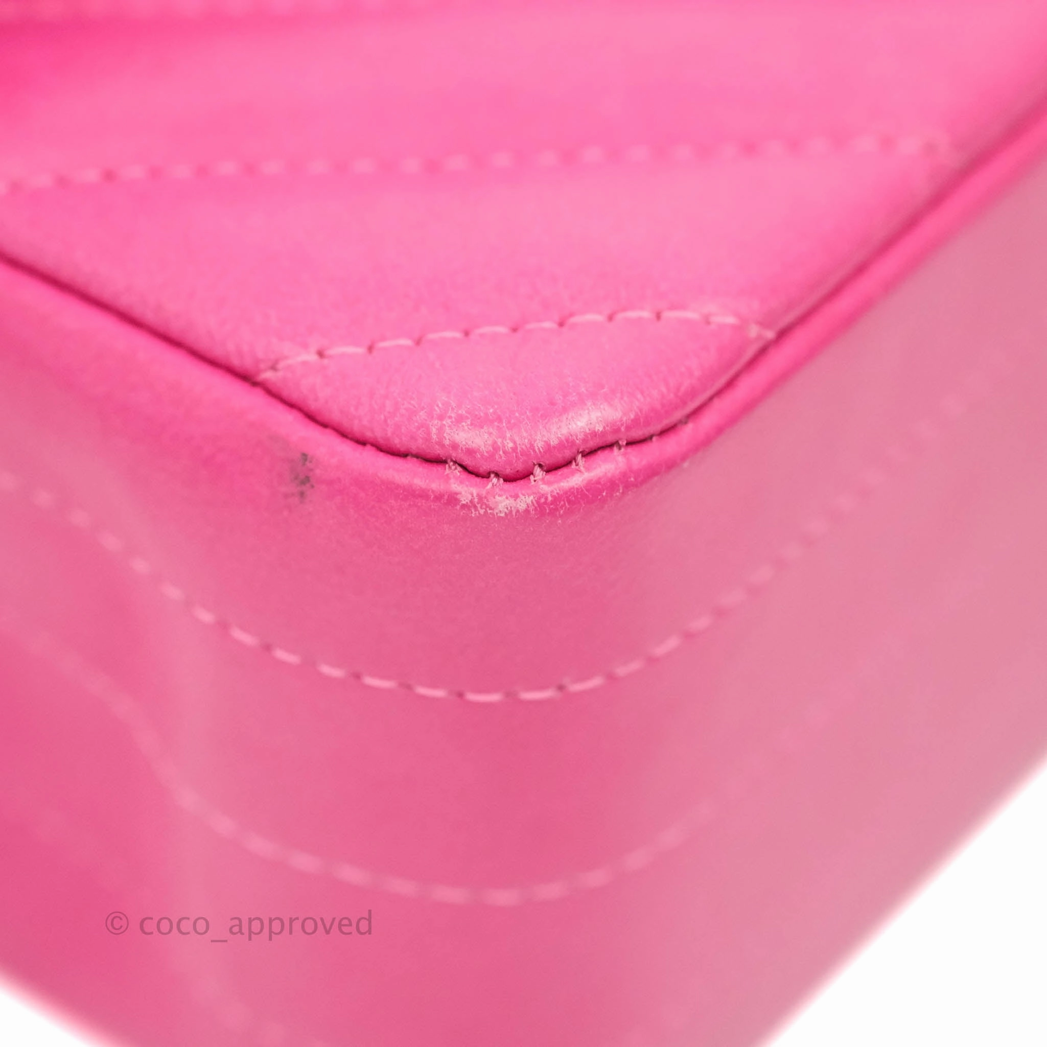 Chanel Chevron Mini Rectangular Flap Pink Lambskin Gold Hardware