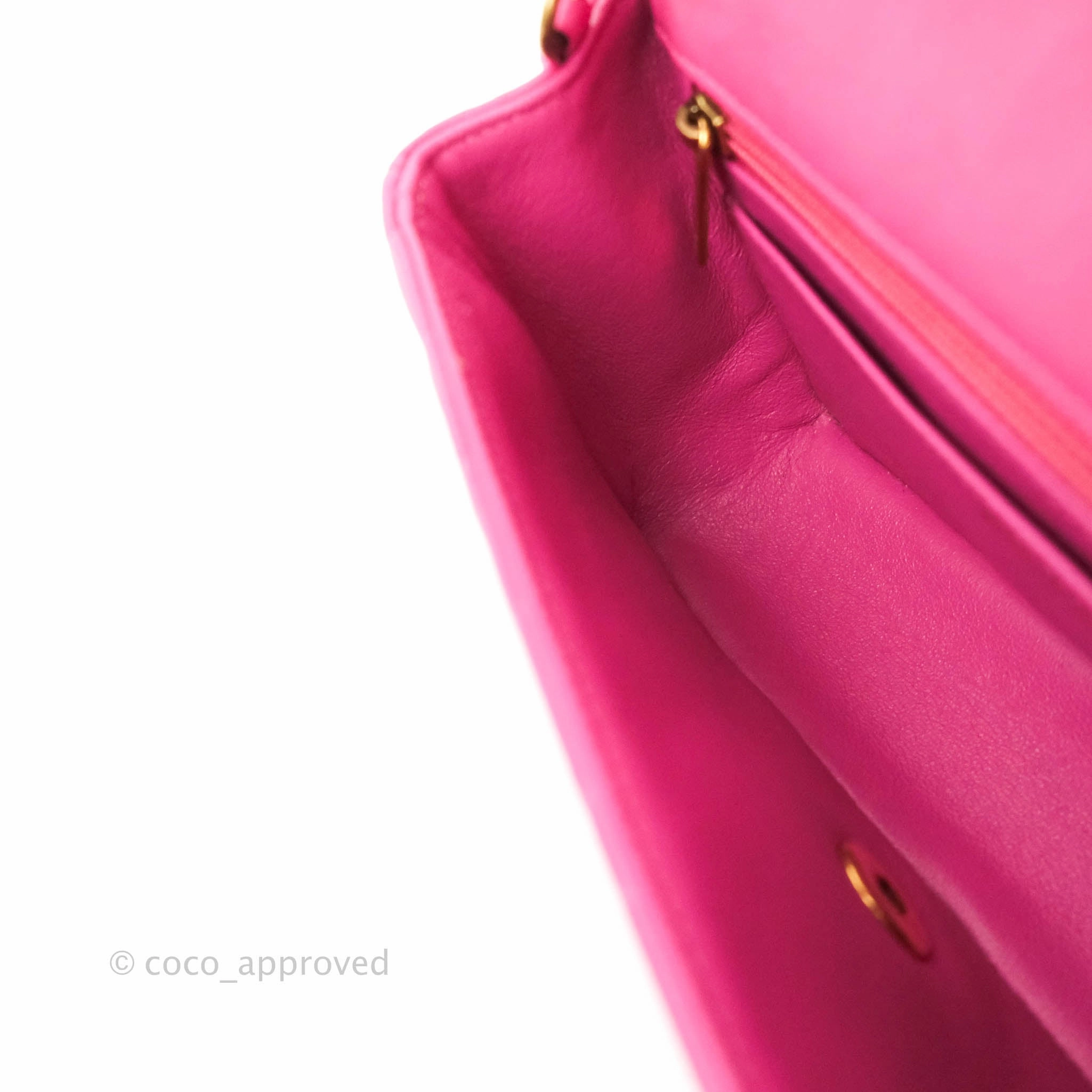 Chanel Chevron Mini Rectangular Flap Pink Lambskin Gold Hardware