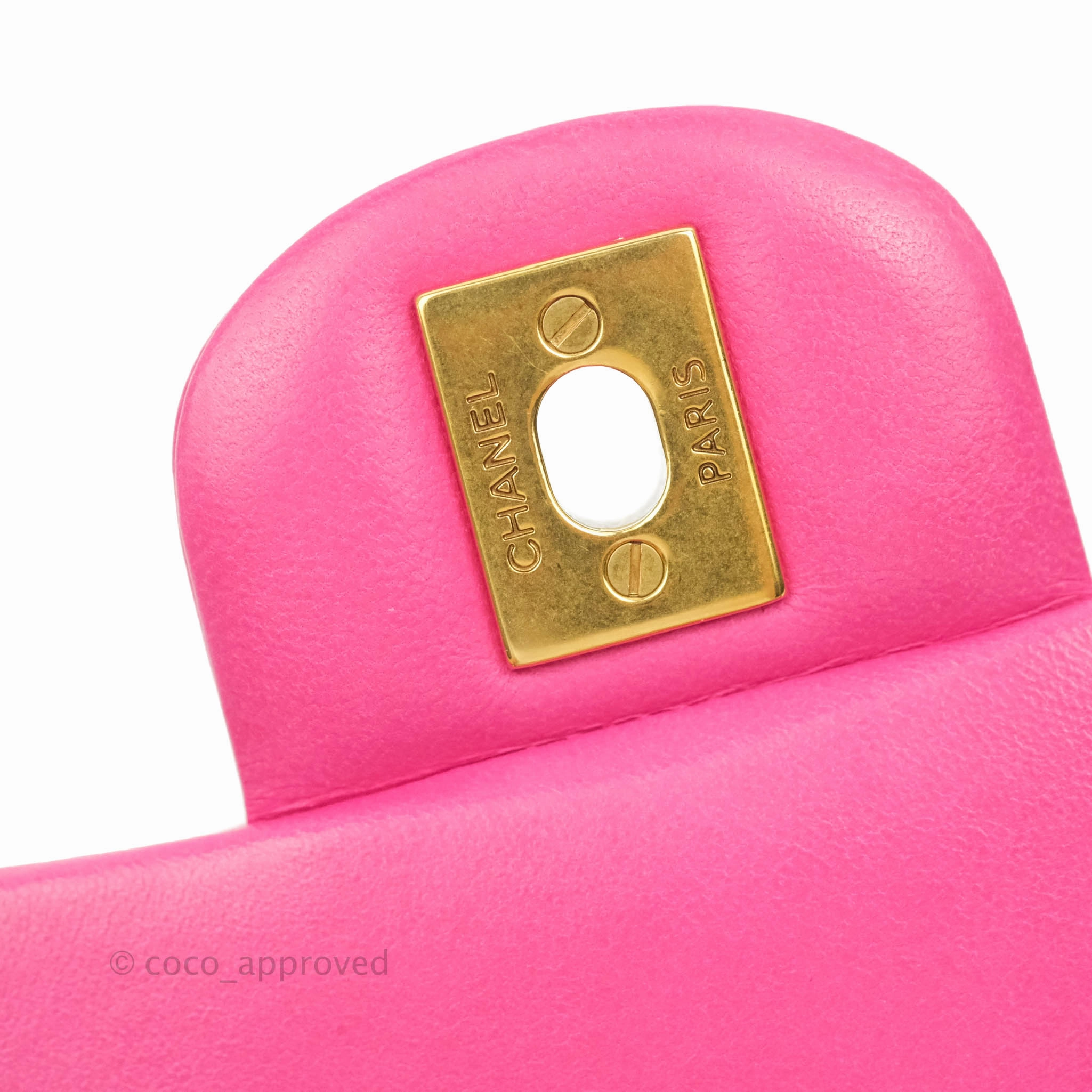 Chanel Chevron Mini Rectangular Flap Pink Lambskin Gold Hardware