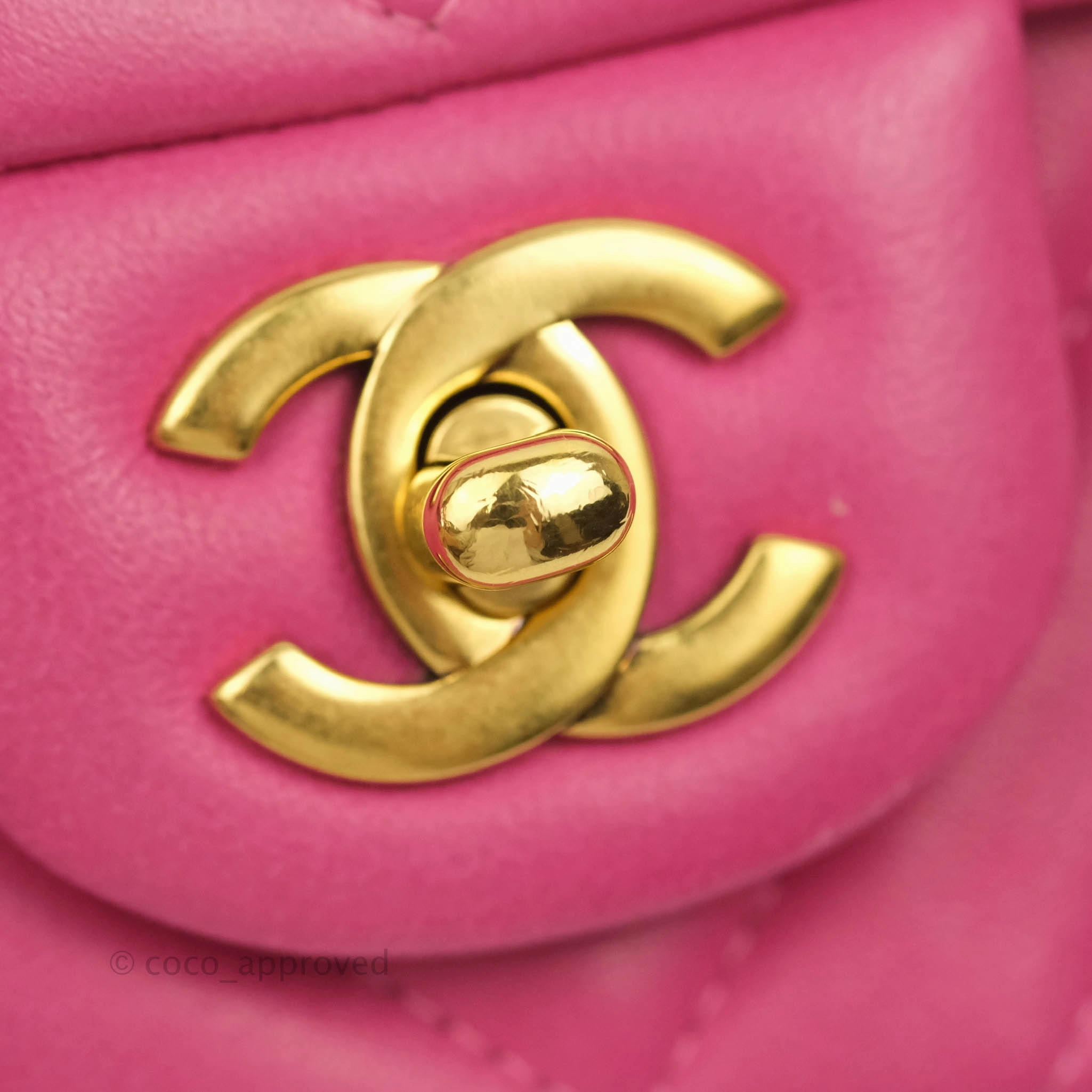 Chanel Chevron Mini Rectangular Flap Pink Lambskin Gold Hardware