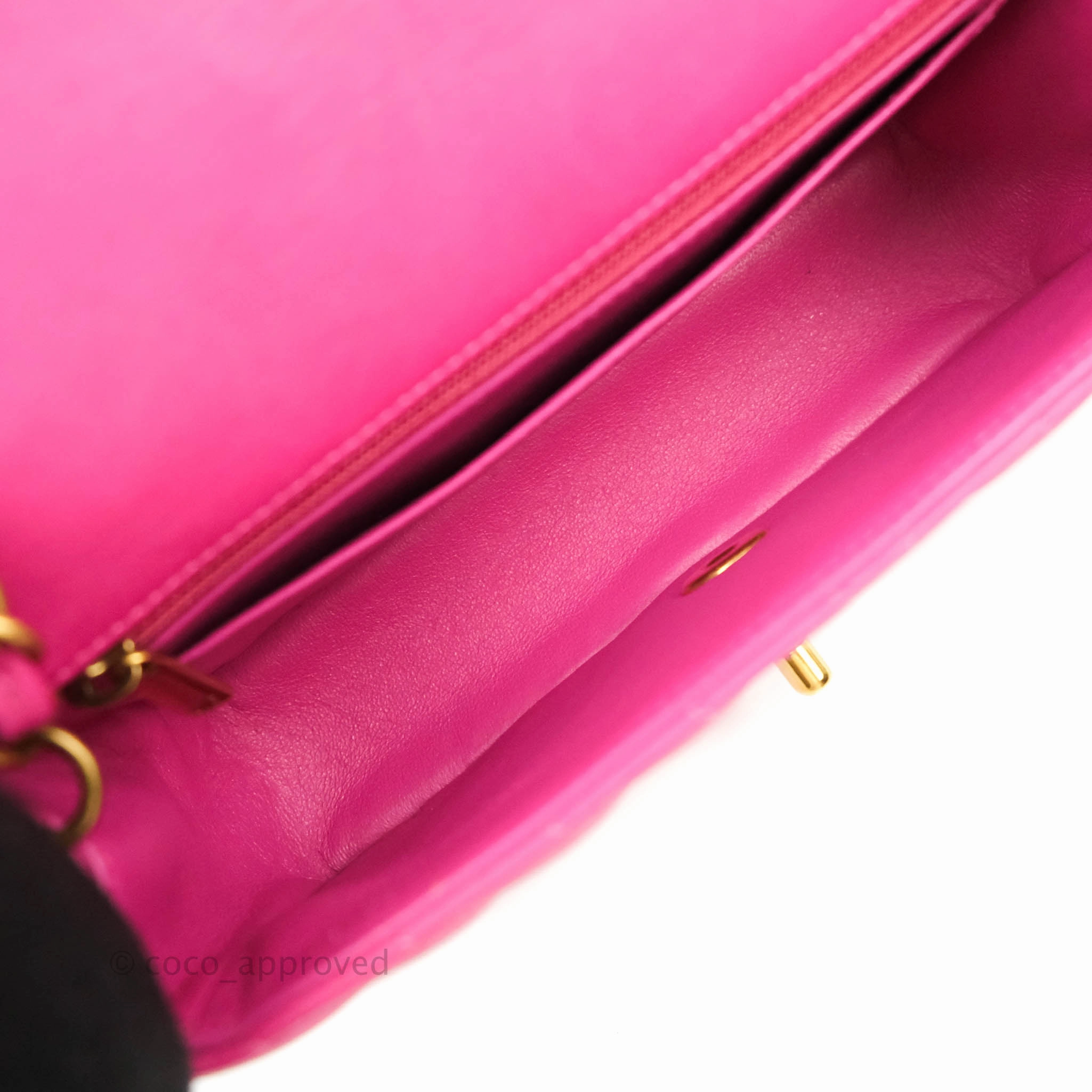 Chanel Chevron Mini Rectangular Flap Pink Lambskin Gold Hardware