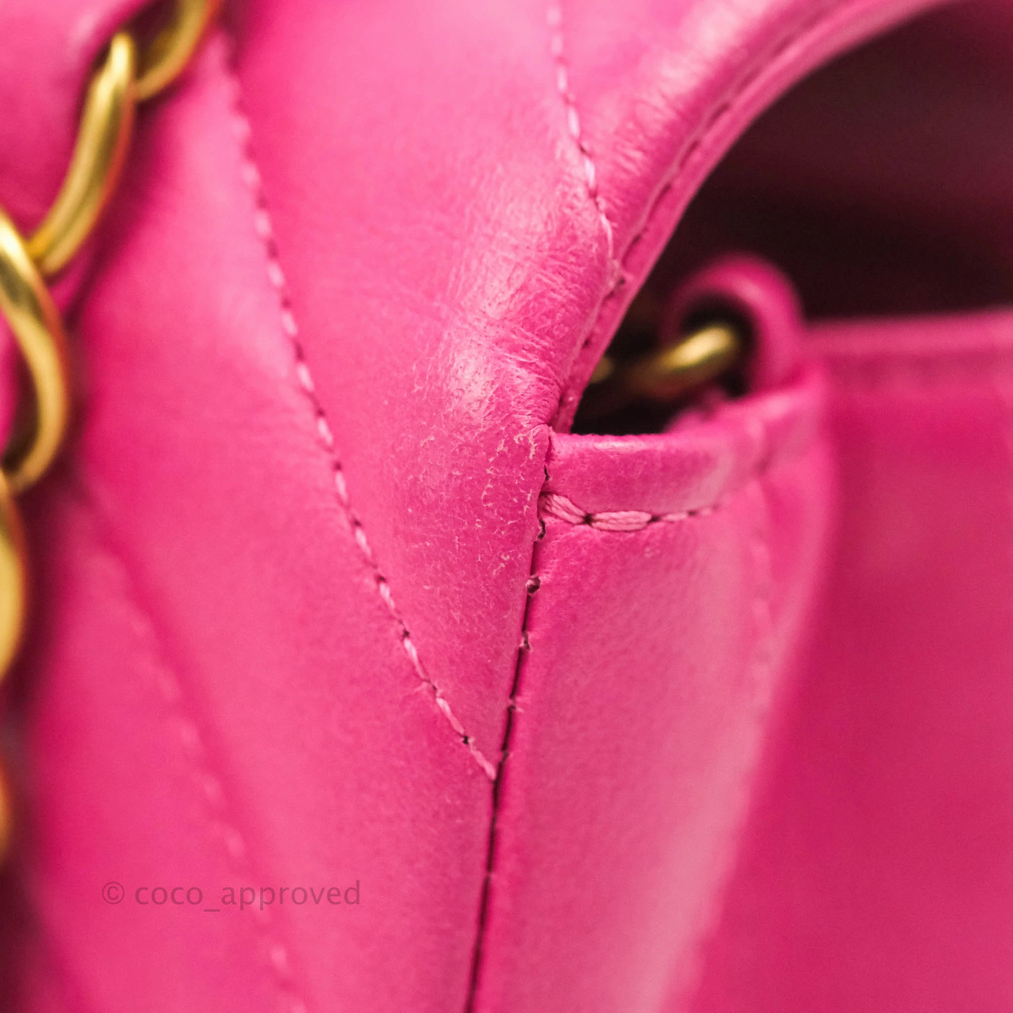 Chanel Chevron Mini Rectangular Flap Pink Lambskin Gold Hardware