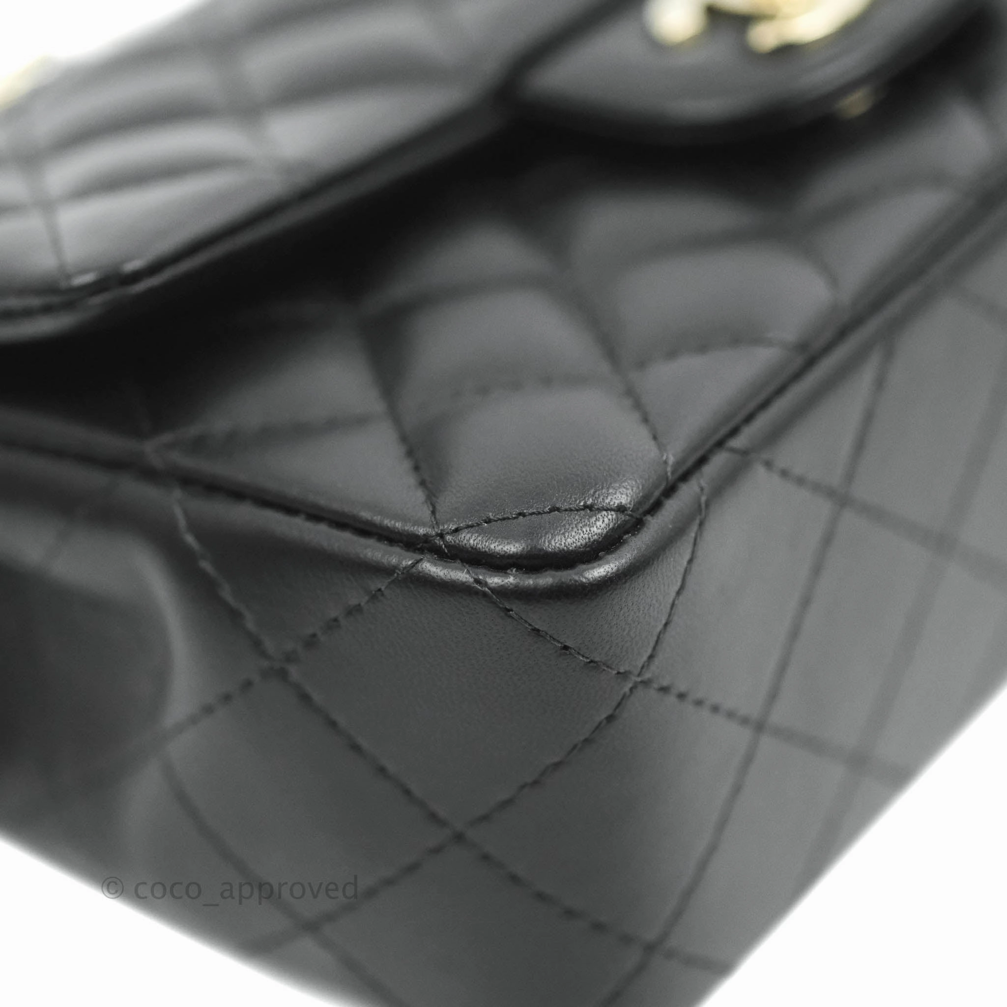 Chanel Classic Mini Rectangular Flap Black Lambskin Gold Hardware