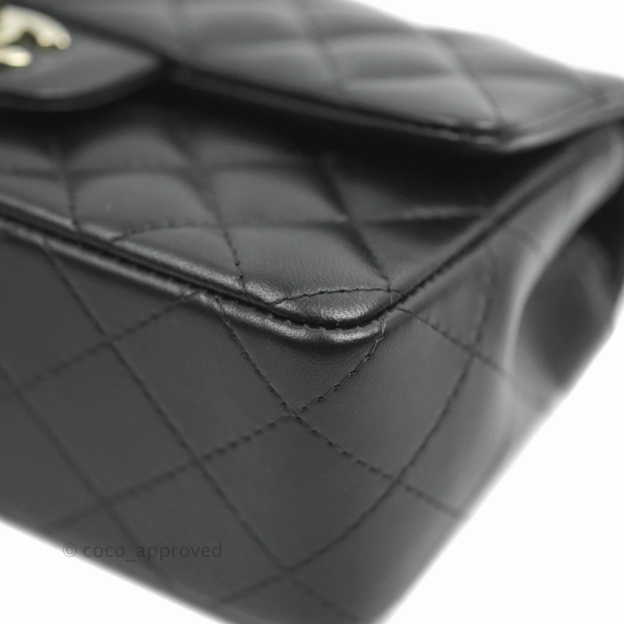 Chanel Classic Mini Rectangular Flap Black Lambskin Gold Hardware