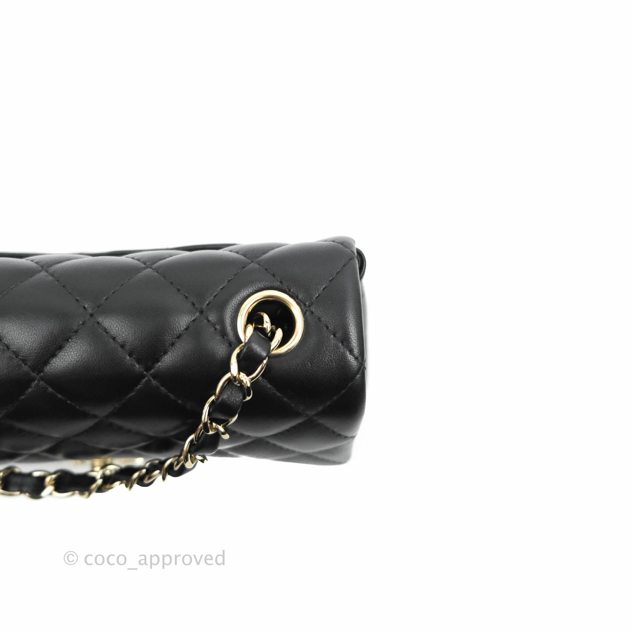 Chanel Classic Mini Rectangular Flap Black Lambskin Gold Hardware
