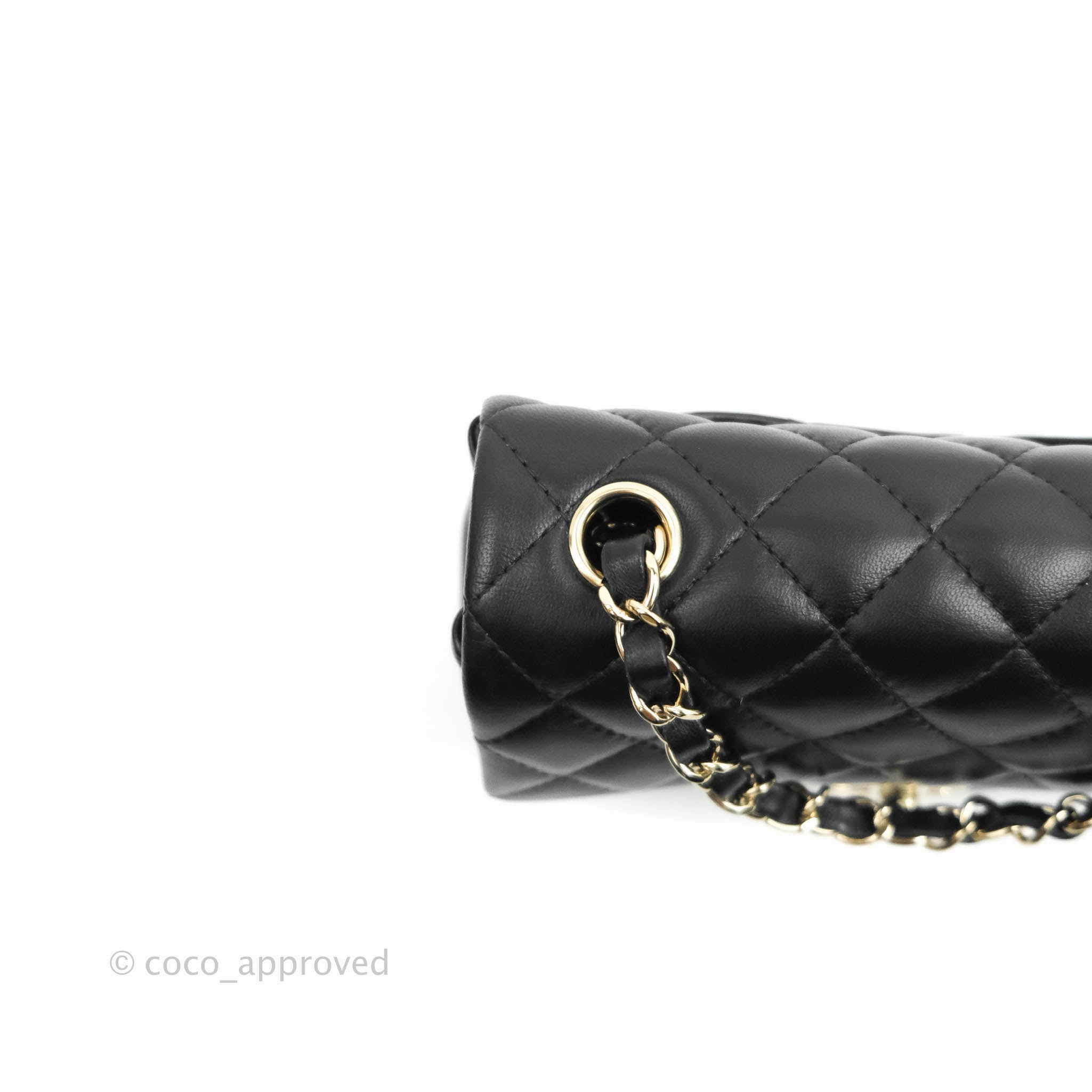 Chanel Classic Mini Rectangular Flap Black Lambskin Gold Hardware