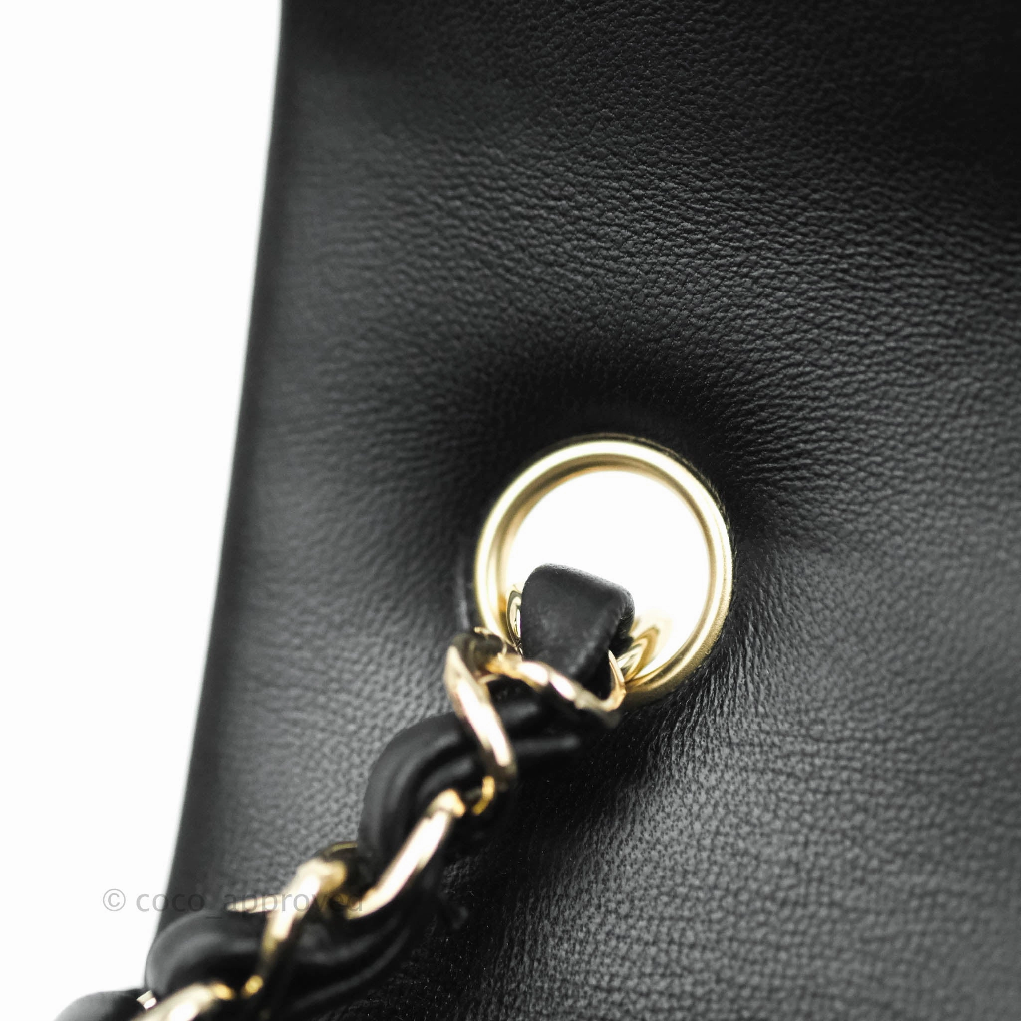 Chanel Classic Mini Rectangular Flap Black Lambskin Gold Hardware
