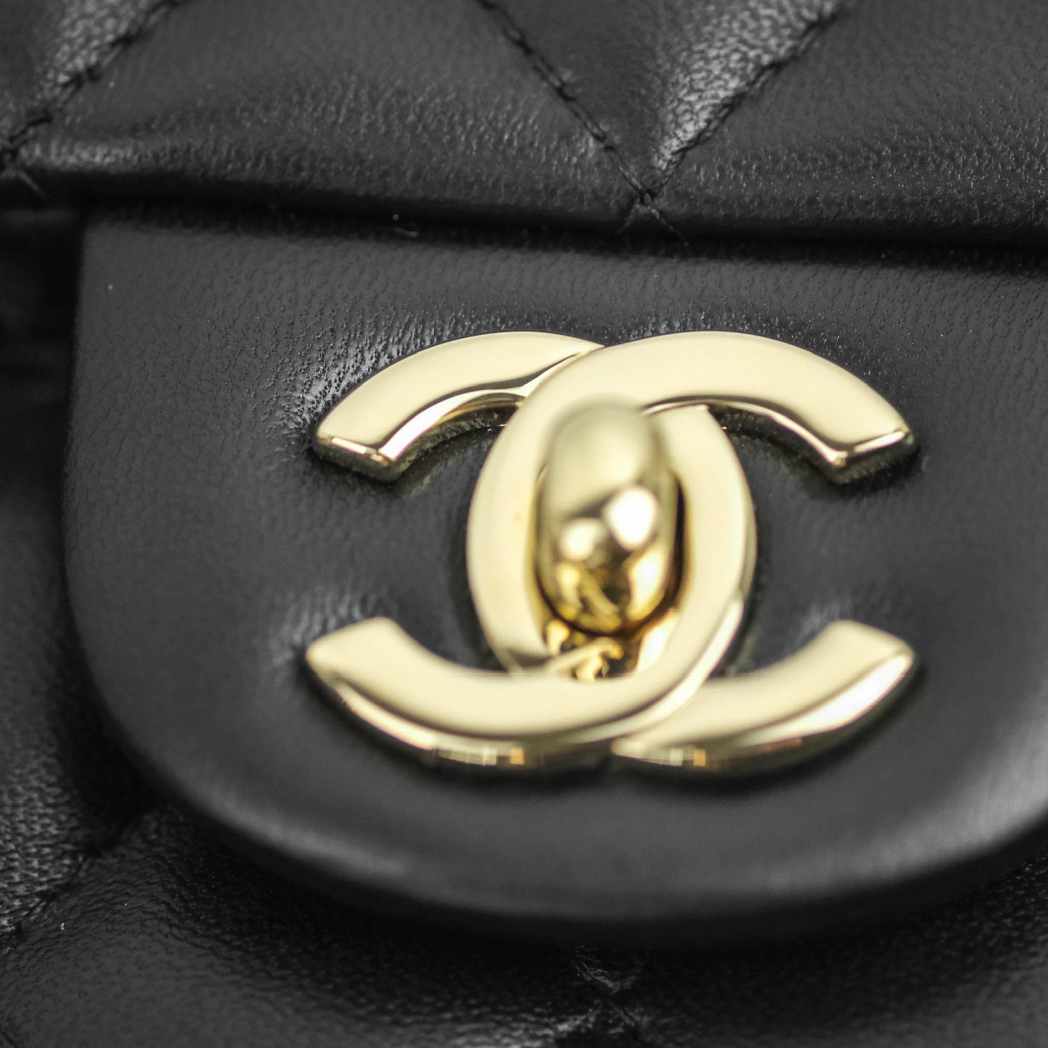 Chanel Classic Mini Rectangular Flap Black Lambskin Gold Hardware