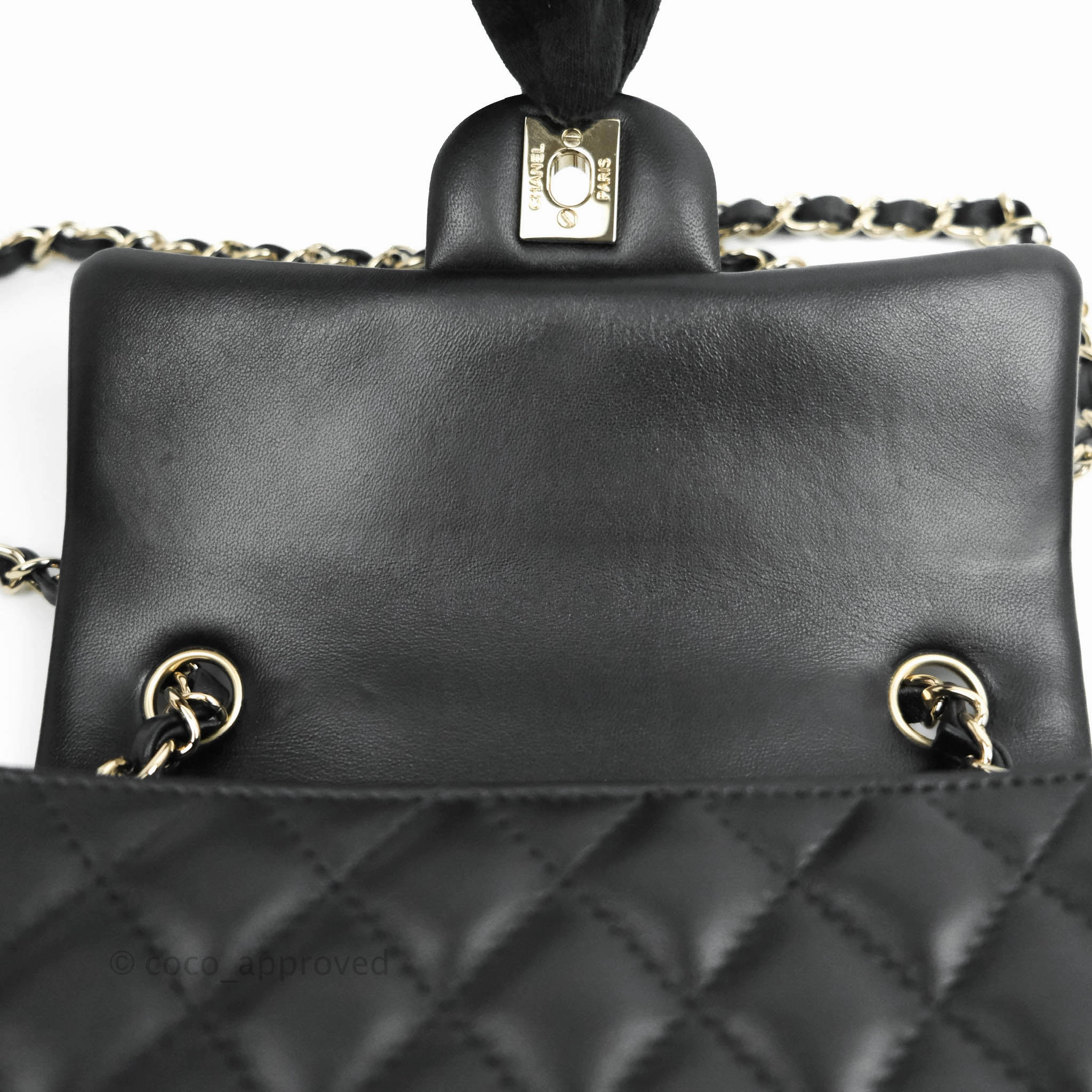 Chanel Classic Mini Rectangular Flap Black Lambskin Gold Hardware