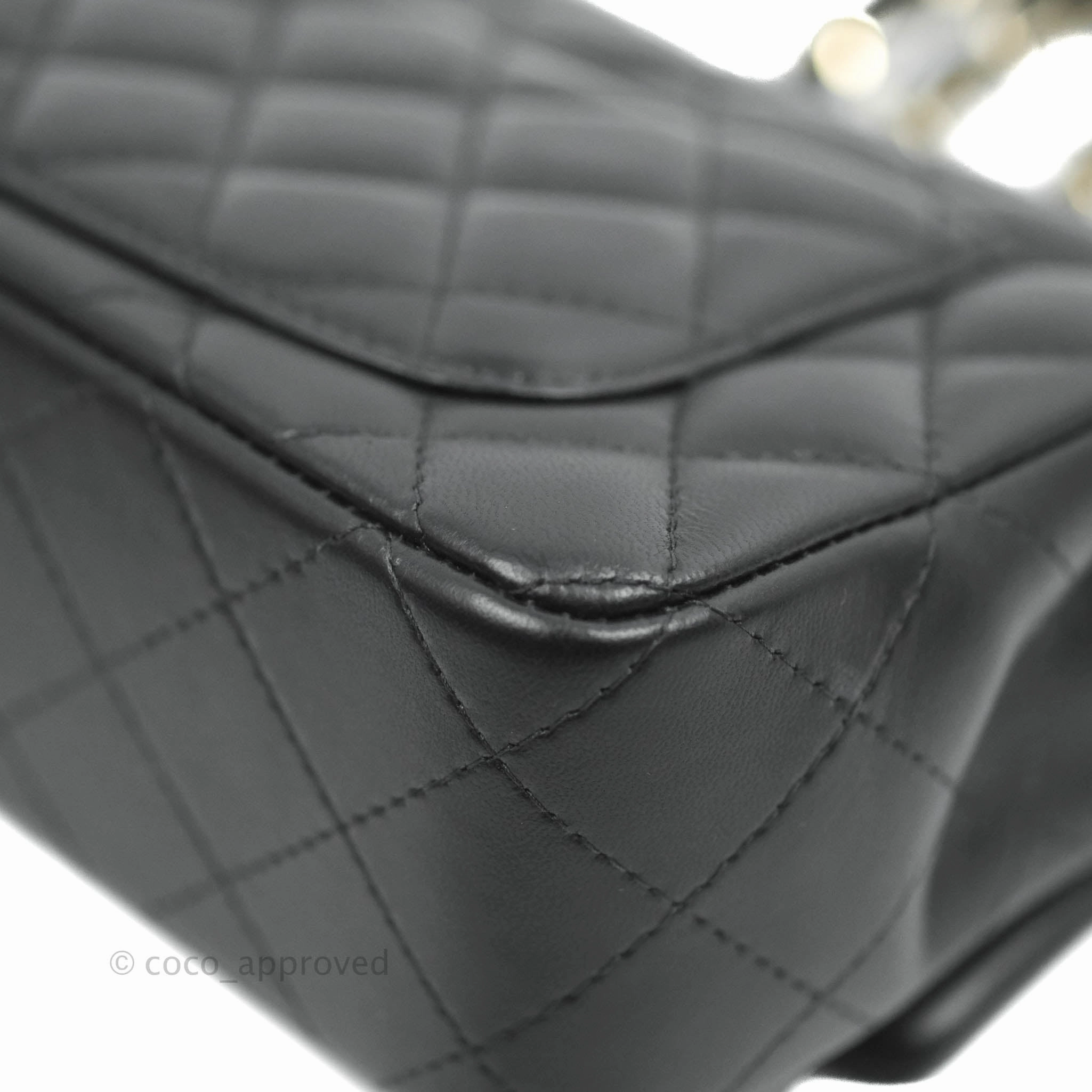Chanel Classic Mini Rectangular Flap Black Lambskin Gold Hardware