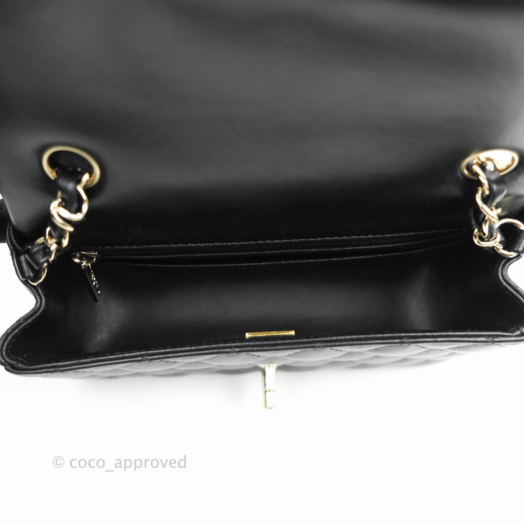 Chanel Classic Mini Rectangular Flap Black Lambskin Gold Hardware