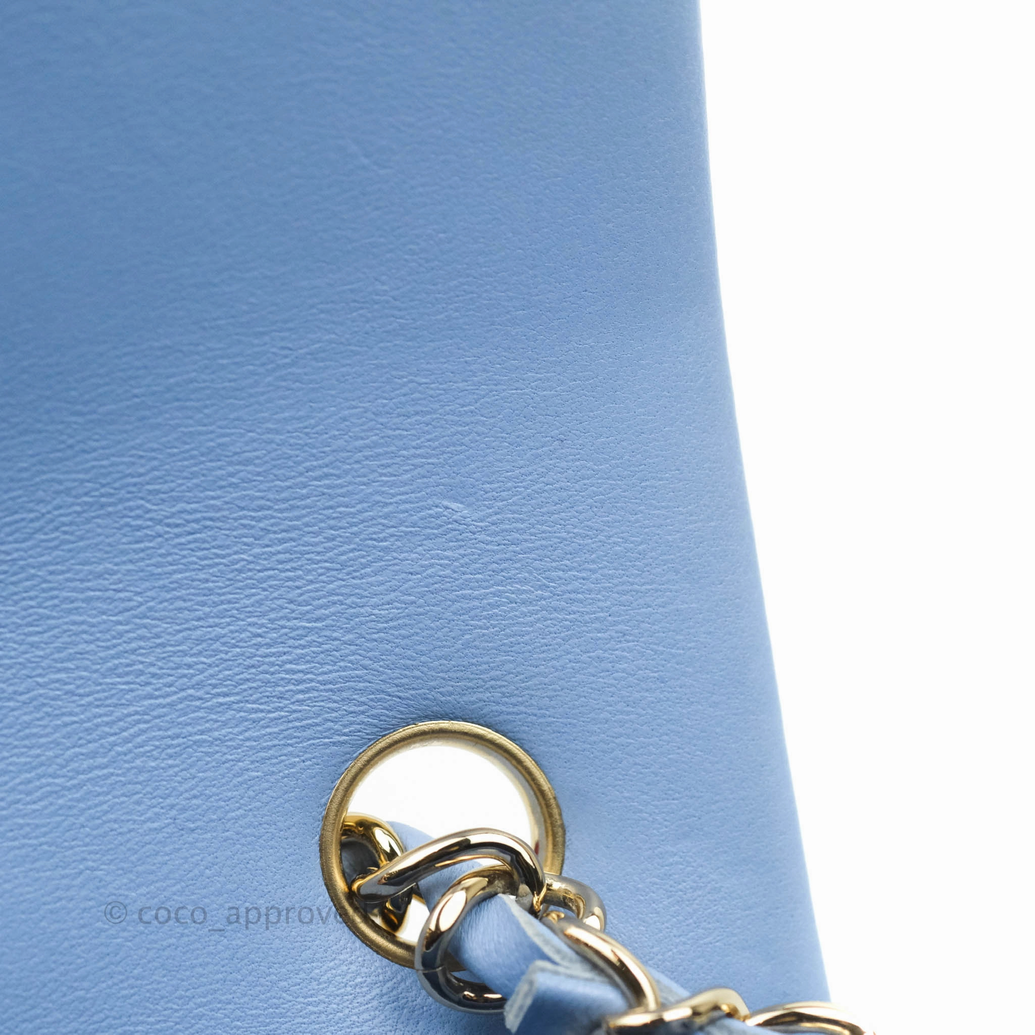 Chanel Classic Mini Rectangular Flap Blue Sky Lambskin Gold Hardware 21C