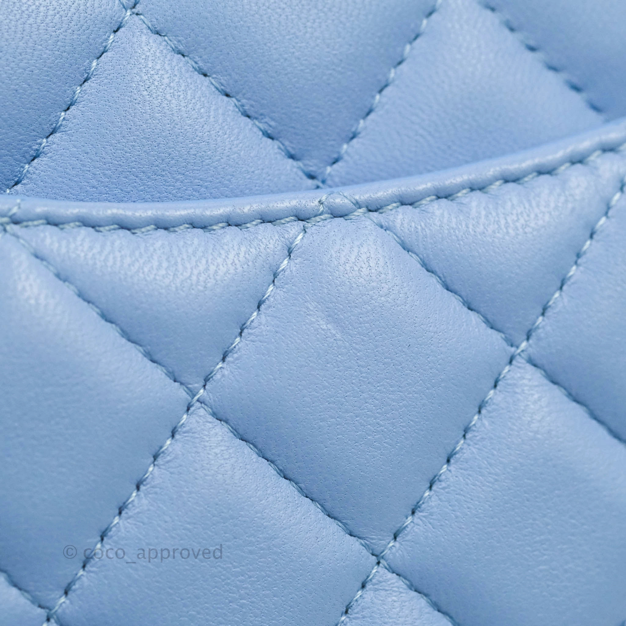 Chanel Classic Mini Rectangular Flap Blue Sky Lambskin Gold Hardware 21C