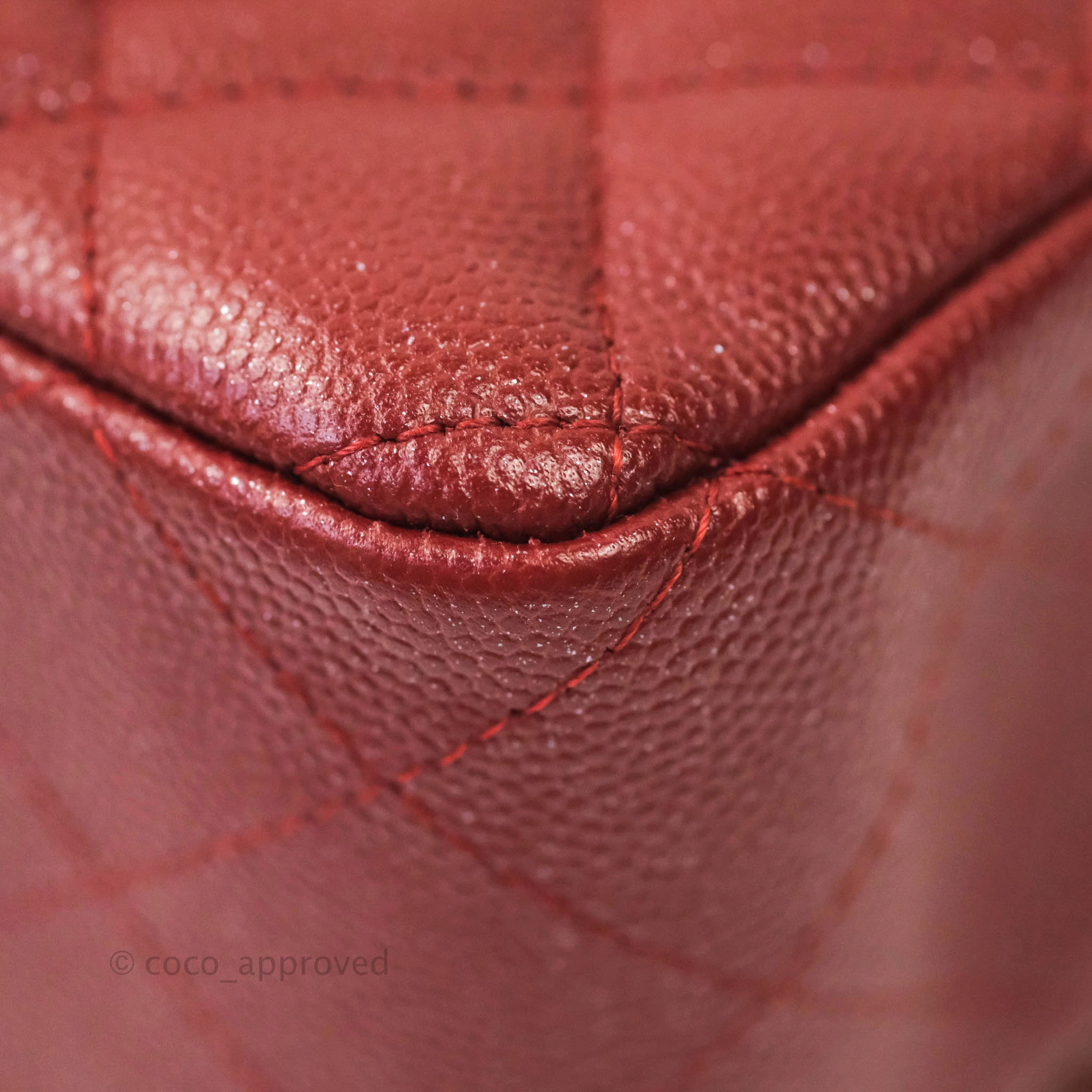 Chanel Classic Quilted Mini Rectangular Flap Iridescent Burgundy Caviar Aged Gold Hardware