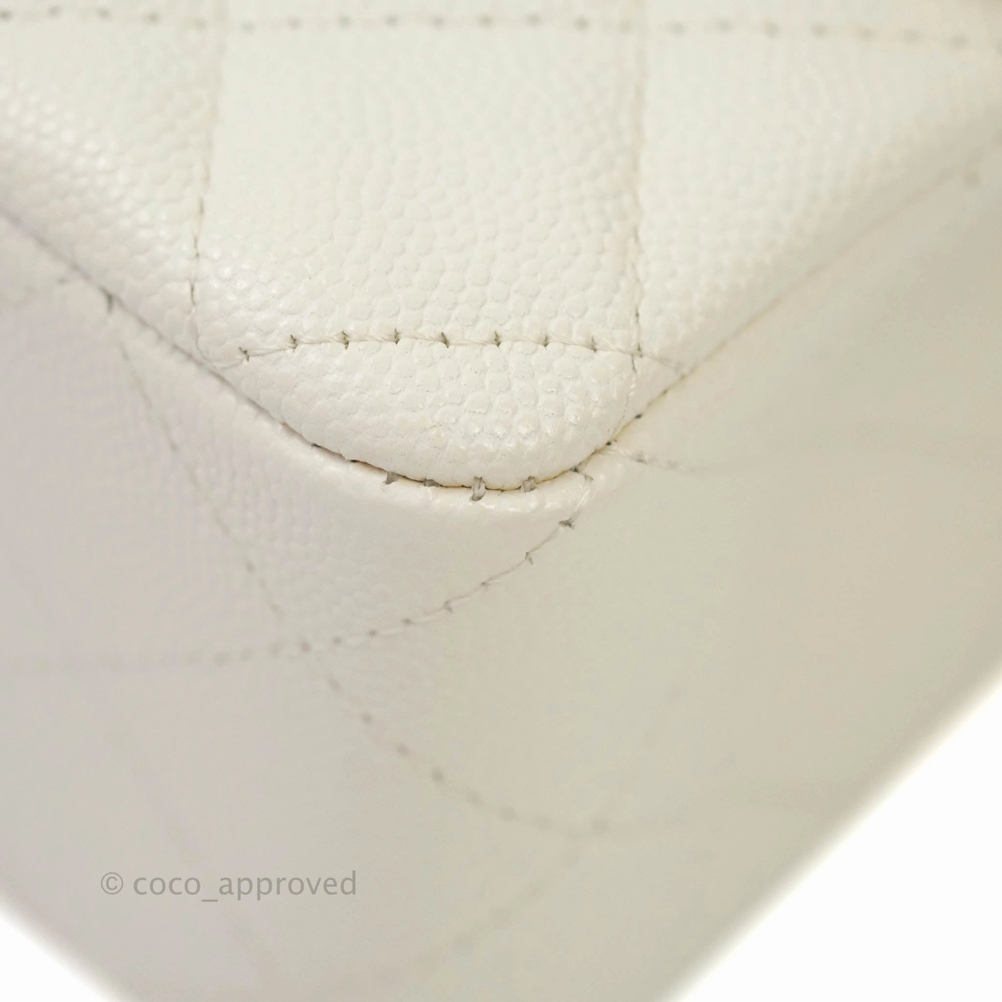 Chanel Classic Quilted Mini Rectangular Flap Ivory Caviar Gold Hardware