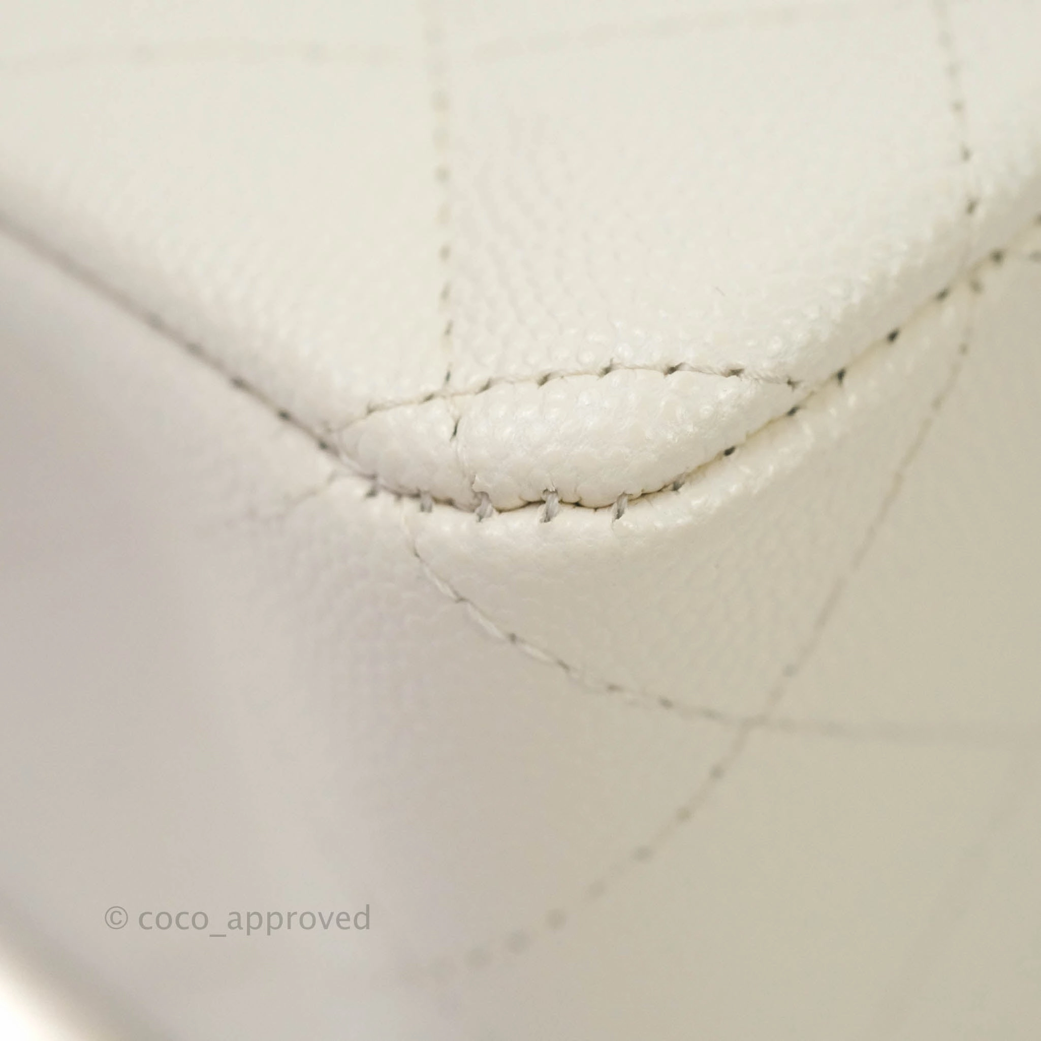 Chanel Classic Quilted Mini Rectangular Flap Ivory Caviar Gold Hardware
