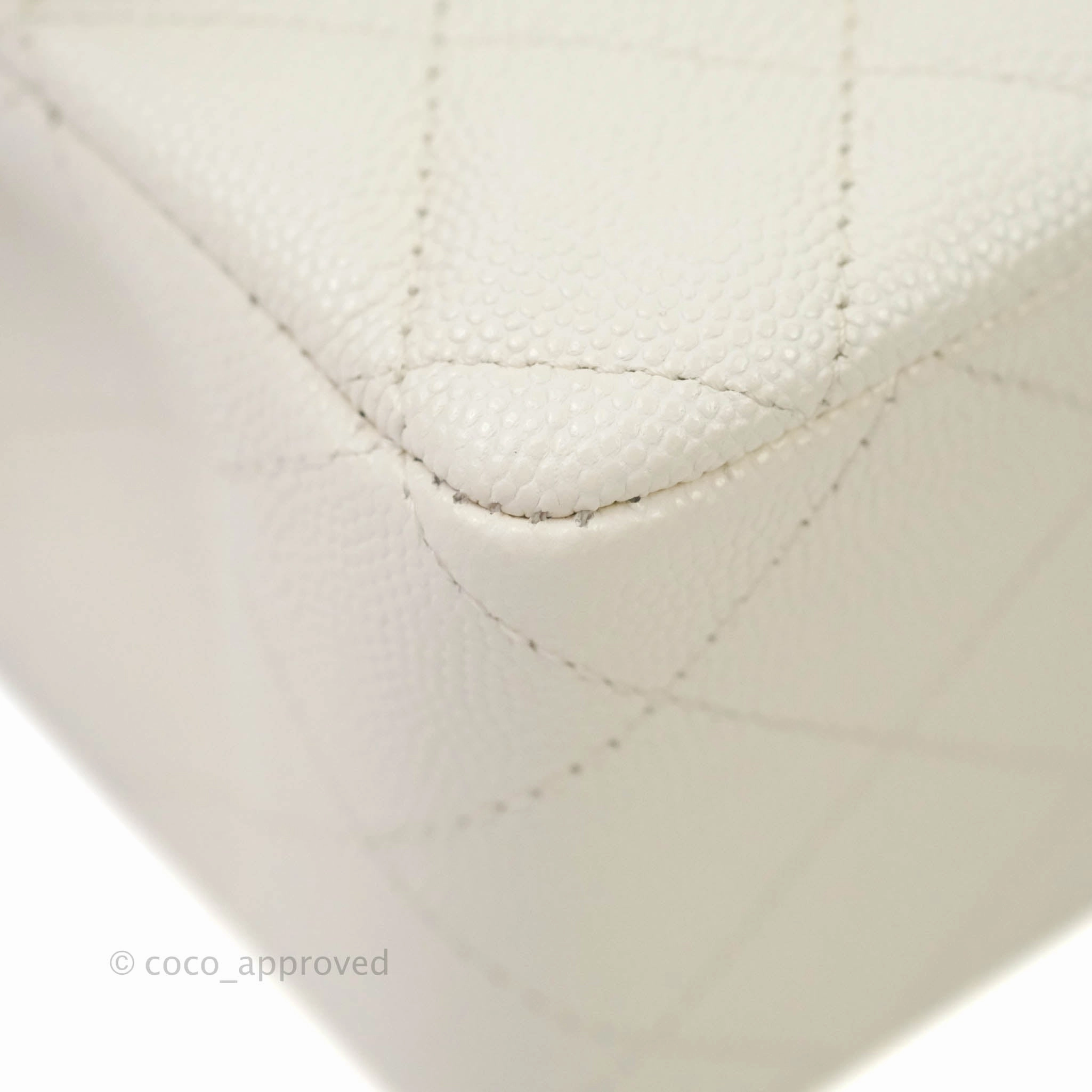 Chanel Classic Quilted Mini Rectangular Flap Ivory Caviar Gold Hardware
