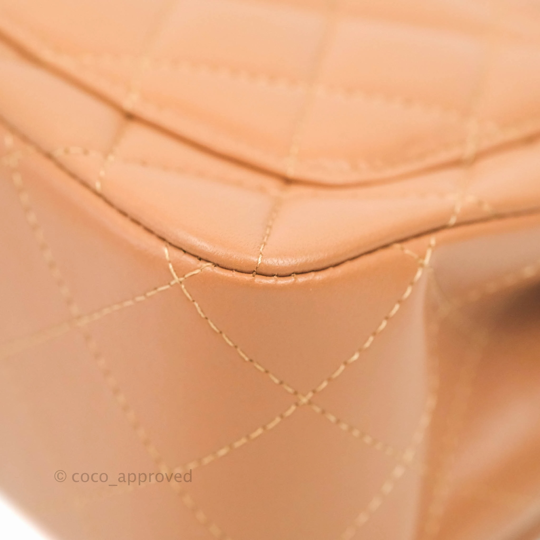 Chanel Classic Quilted Mini Square Caramel Dark Beige Lambskin Gold Hardware