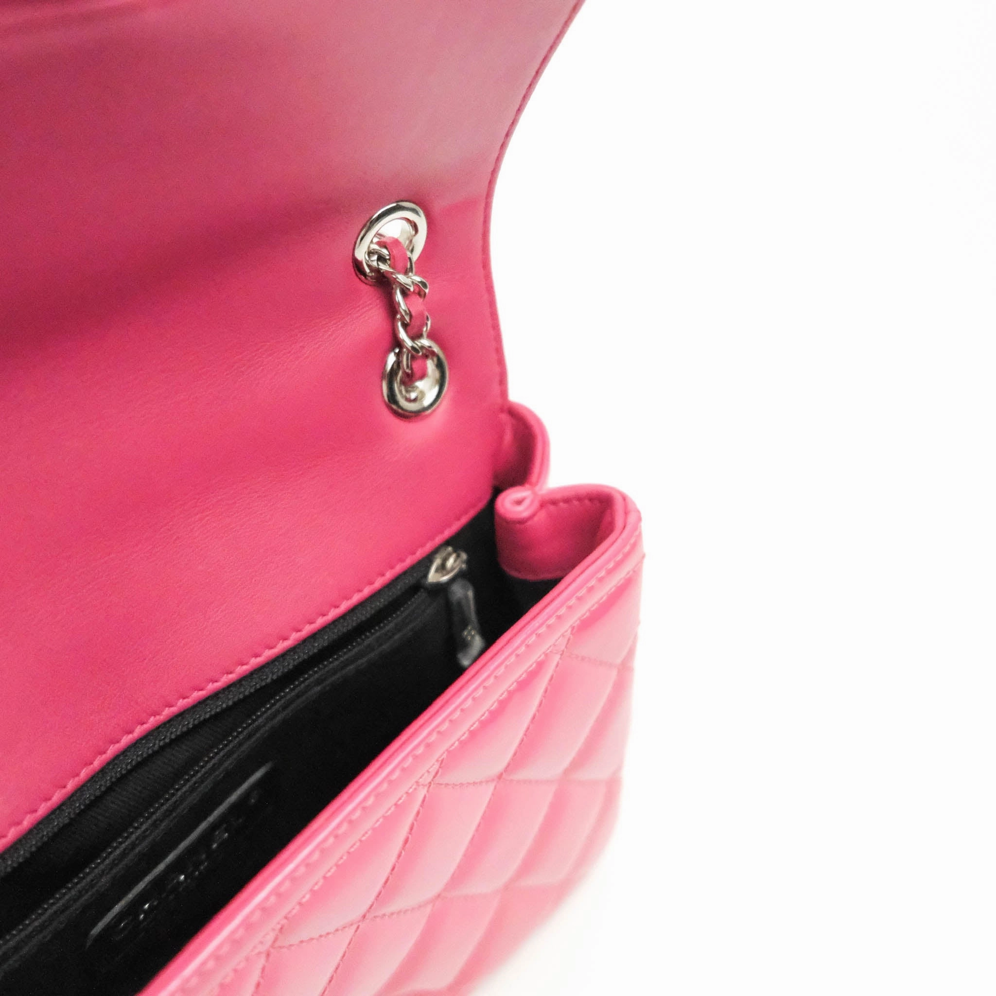 Chanel Coco Shine Small Flap Quilted Patent Calfskin Pink Silver Hardware