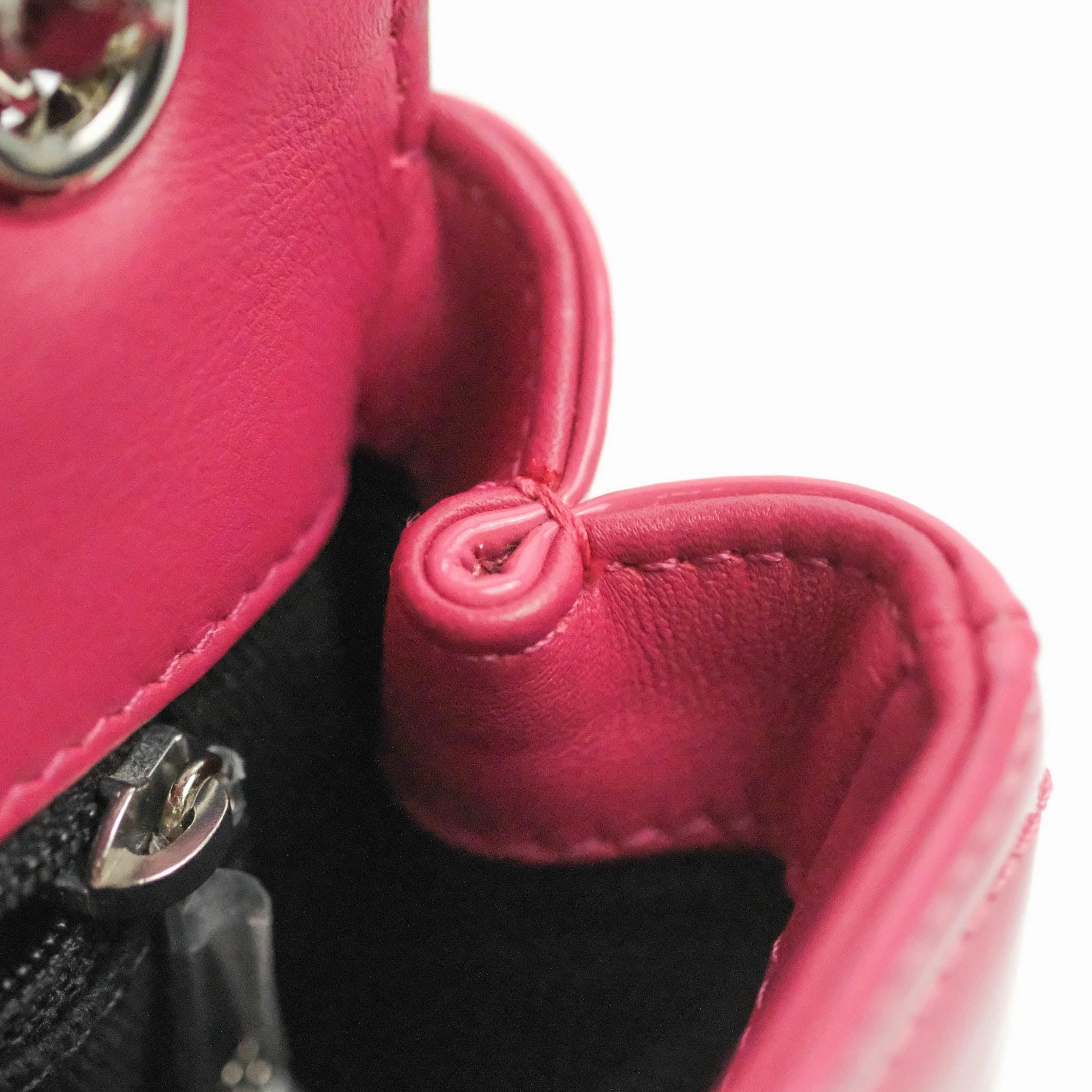 Chanel Coco Shine Small Flap Quilted Patent Calfskin Pink Silver Hardware