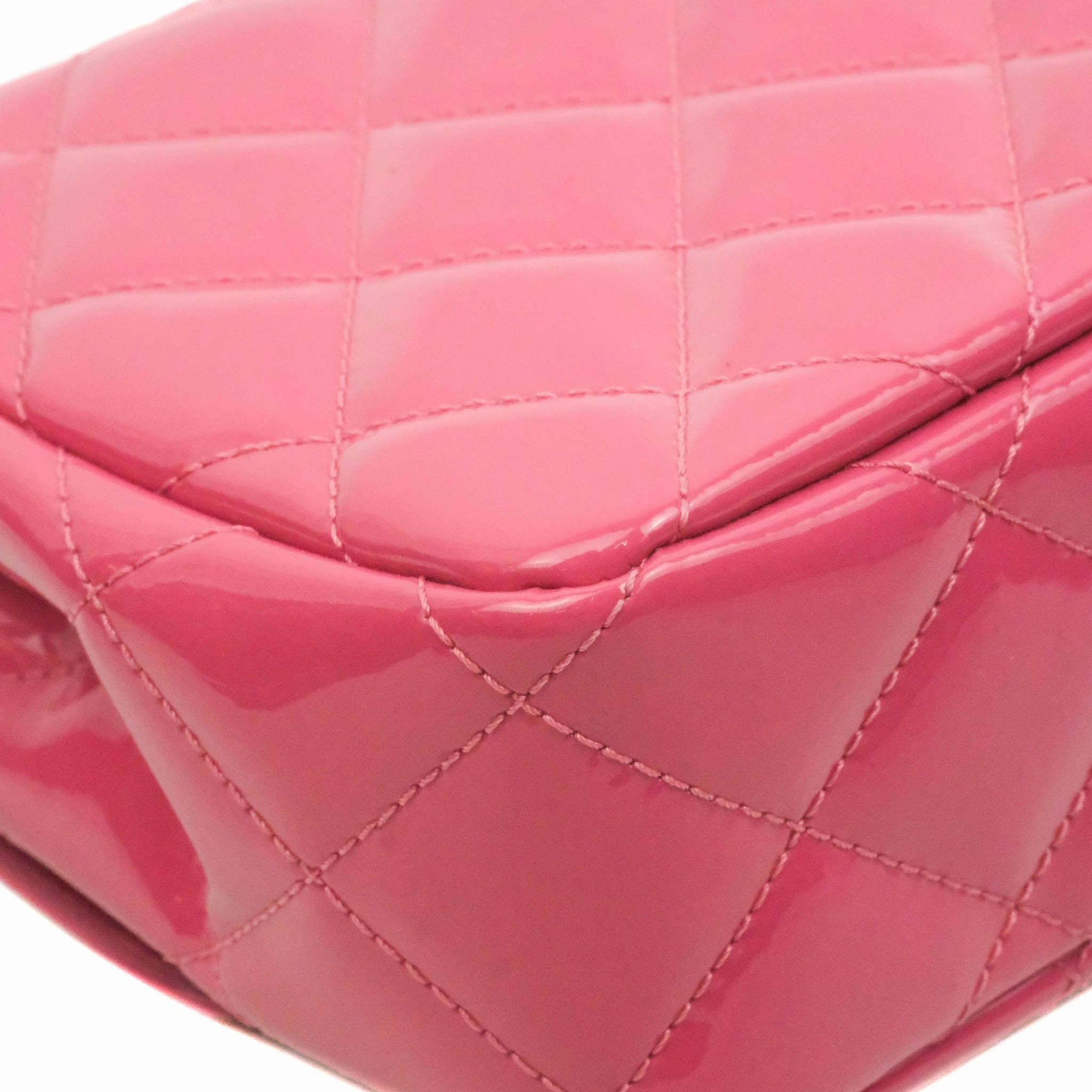 Chanel Coco Shine Small Flap Quilted Patent Calfskin Pink Silver Hardware