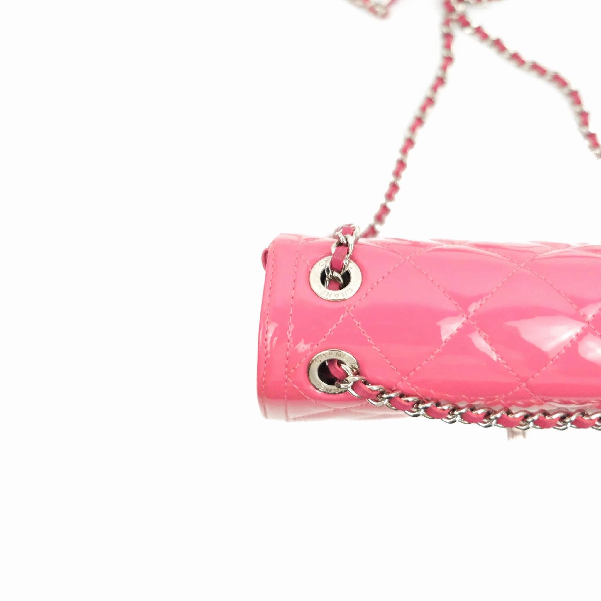 Chanel Coco Shine Small Flap Quilted Patent Calfskin Pink Silver Hardware