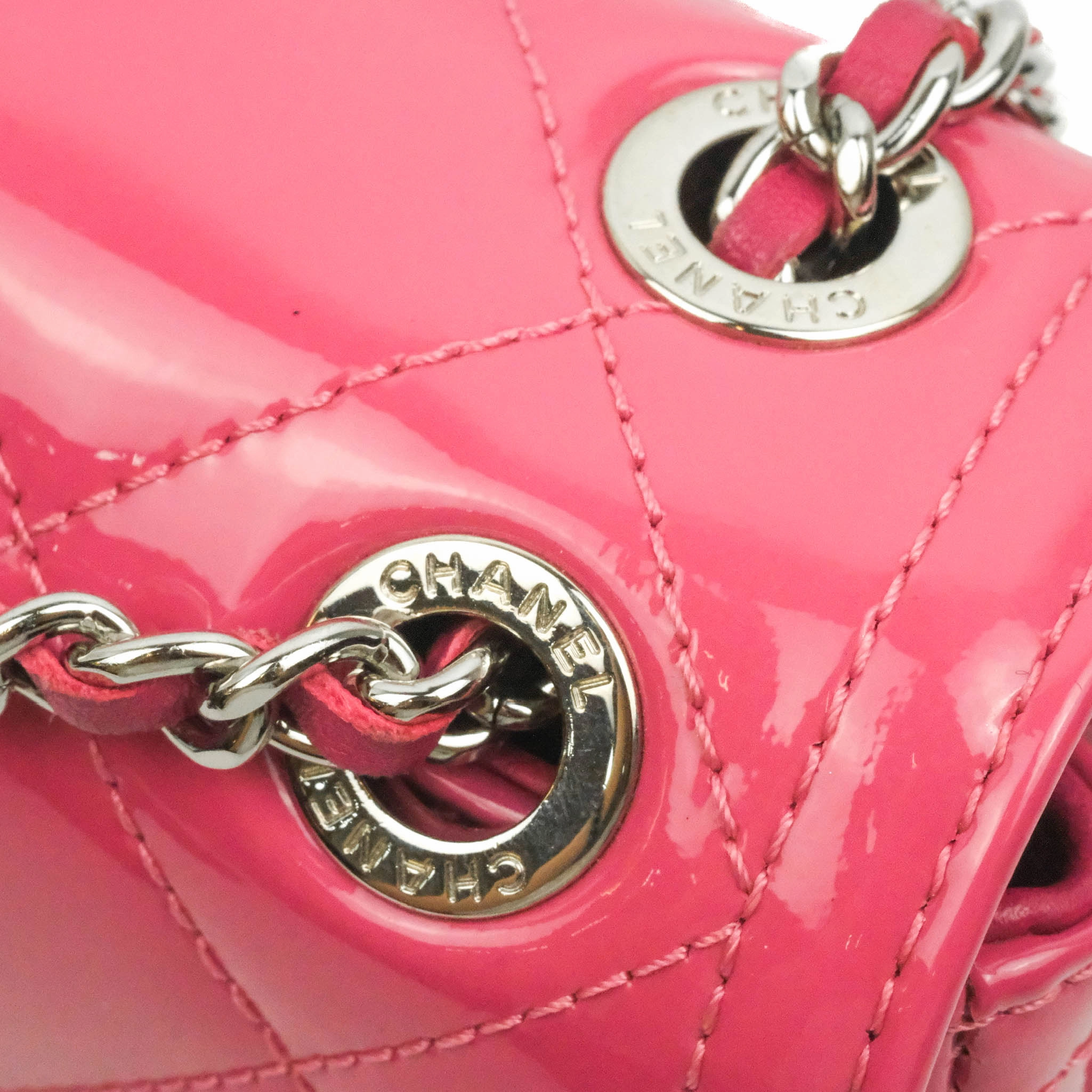 Chanel Coco Shine Small Flap Quilted Patent Calfskin Pink Silver Hardware