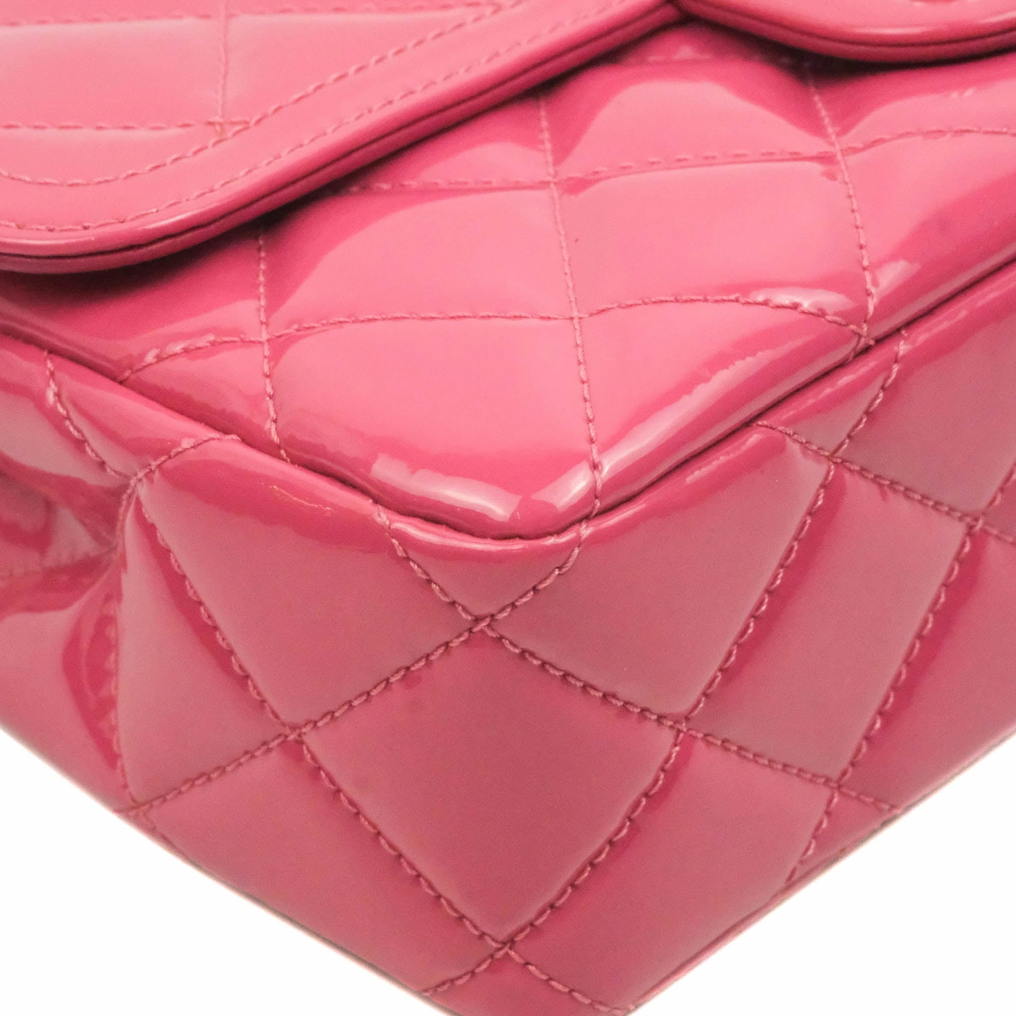 Chanel Coco Shine Small Flap Quilted Patent Calfskin Pink Silver Hardware