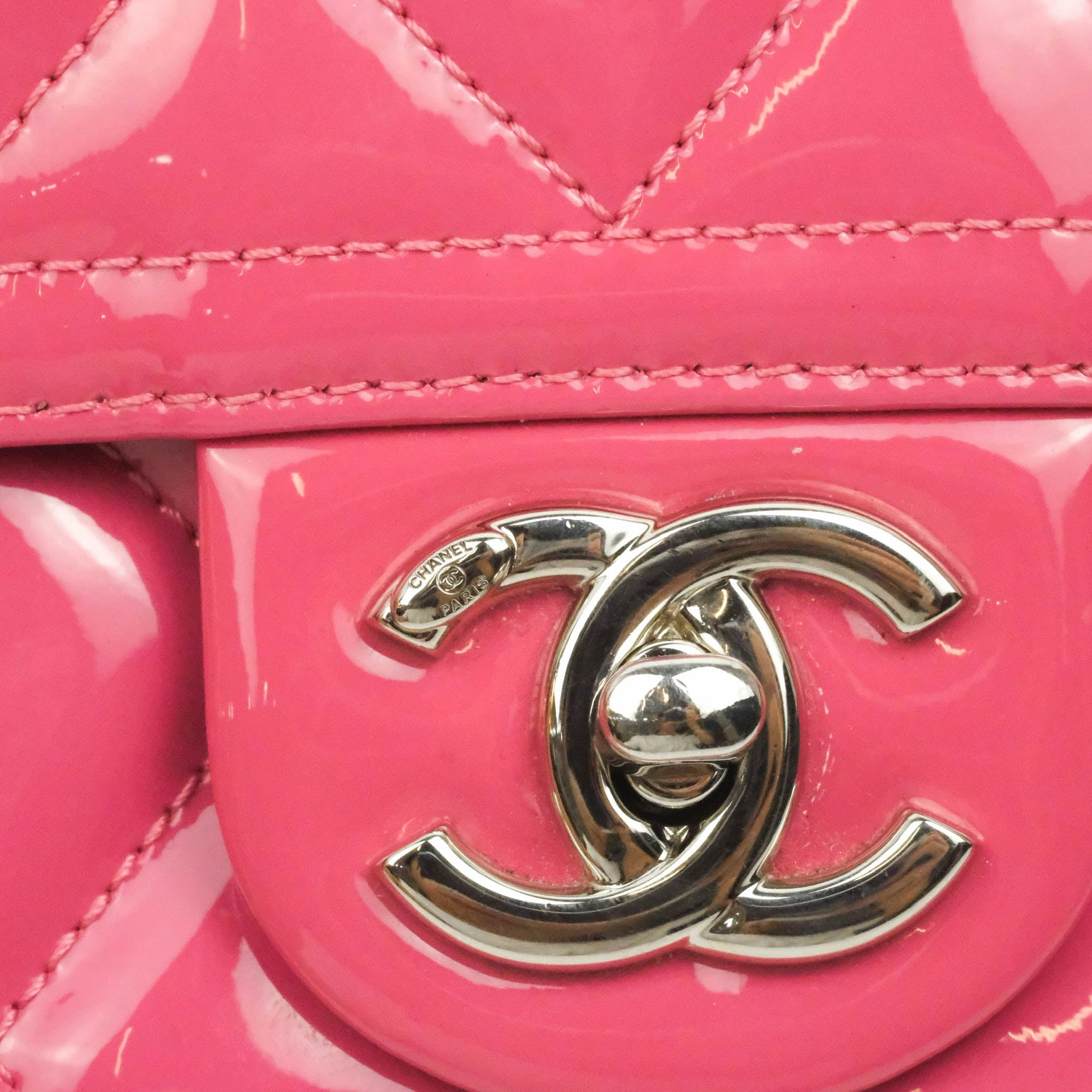 Chanel Coco Shine Small Flap Quilted Patent Calfskin Pink Silver Hardware