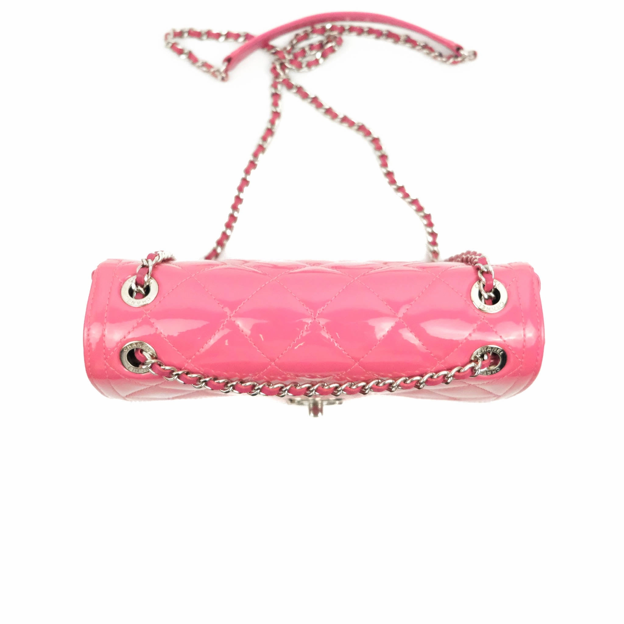 Chanel Coco Shine Small Flap Quilted Patent Calfskin Pink Silver Hardware