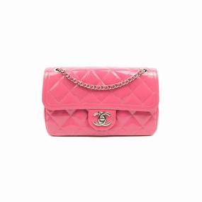 Chanel Coco Shine Small Flap Quilted Patent Calfskin Pink Silver Hardware
