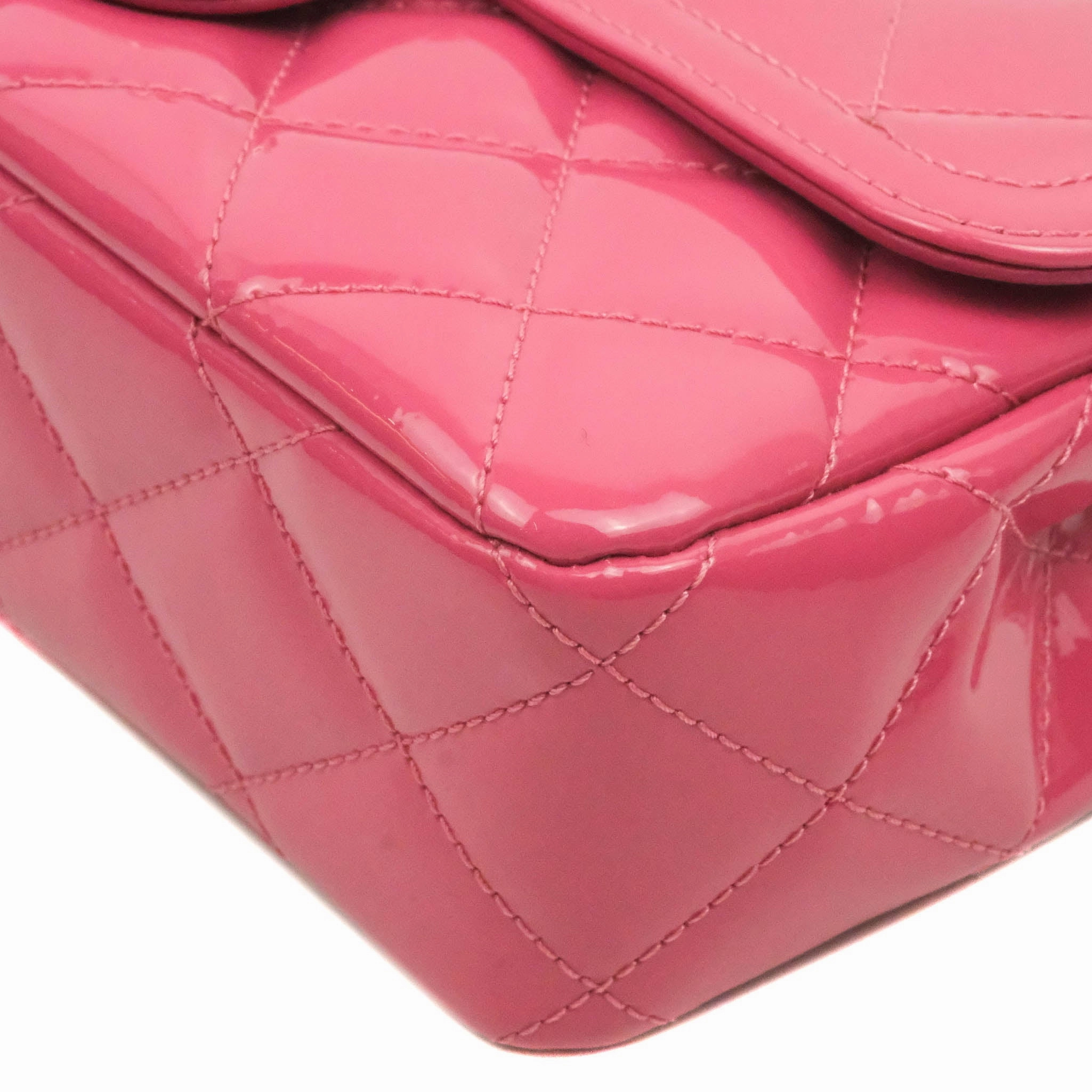 Chanel Coco Shine Small Flap Quilted Patent Calfskin Pink Silver Hardware