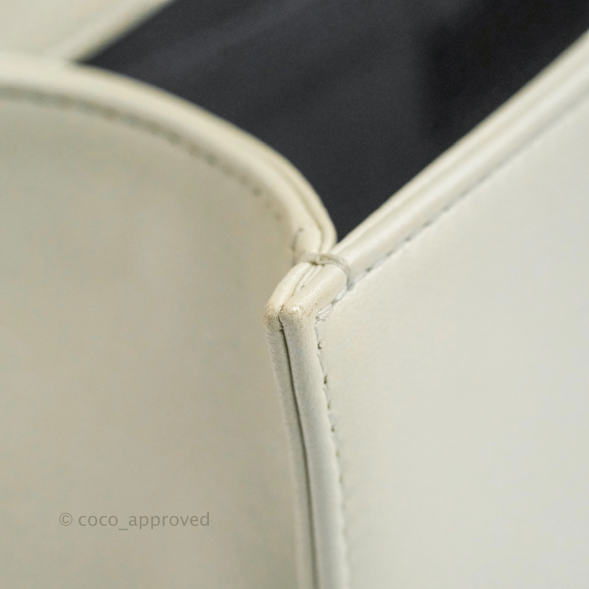 Chanel Cube Embossed Medium Boy Bag Iridescent Pearl White Lambskin Gold Hardware