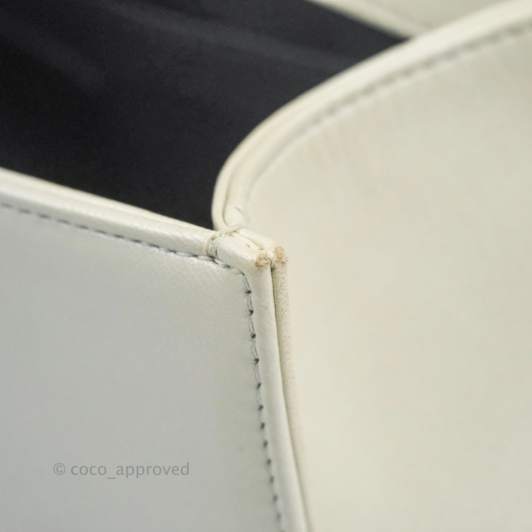 Chanel Cube Embossed Medium Boy Bag Iridescent Pearl White Lambskin Gold Hardware
