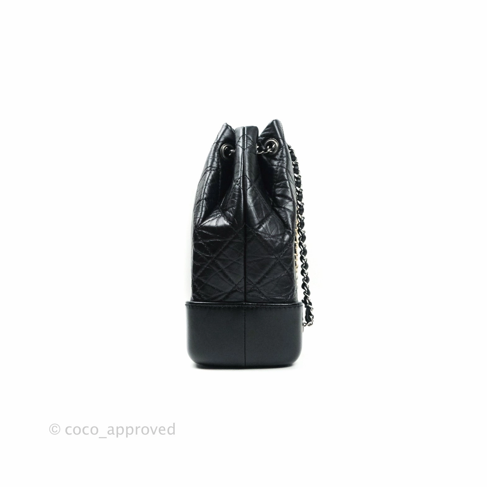 Chanel Gabrielle Backpack Black Aged Calfskin Small Black