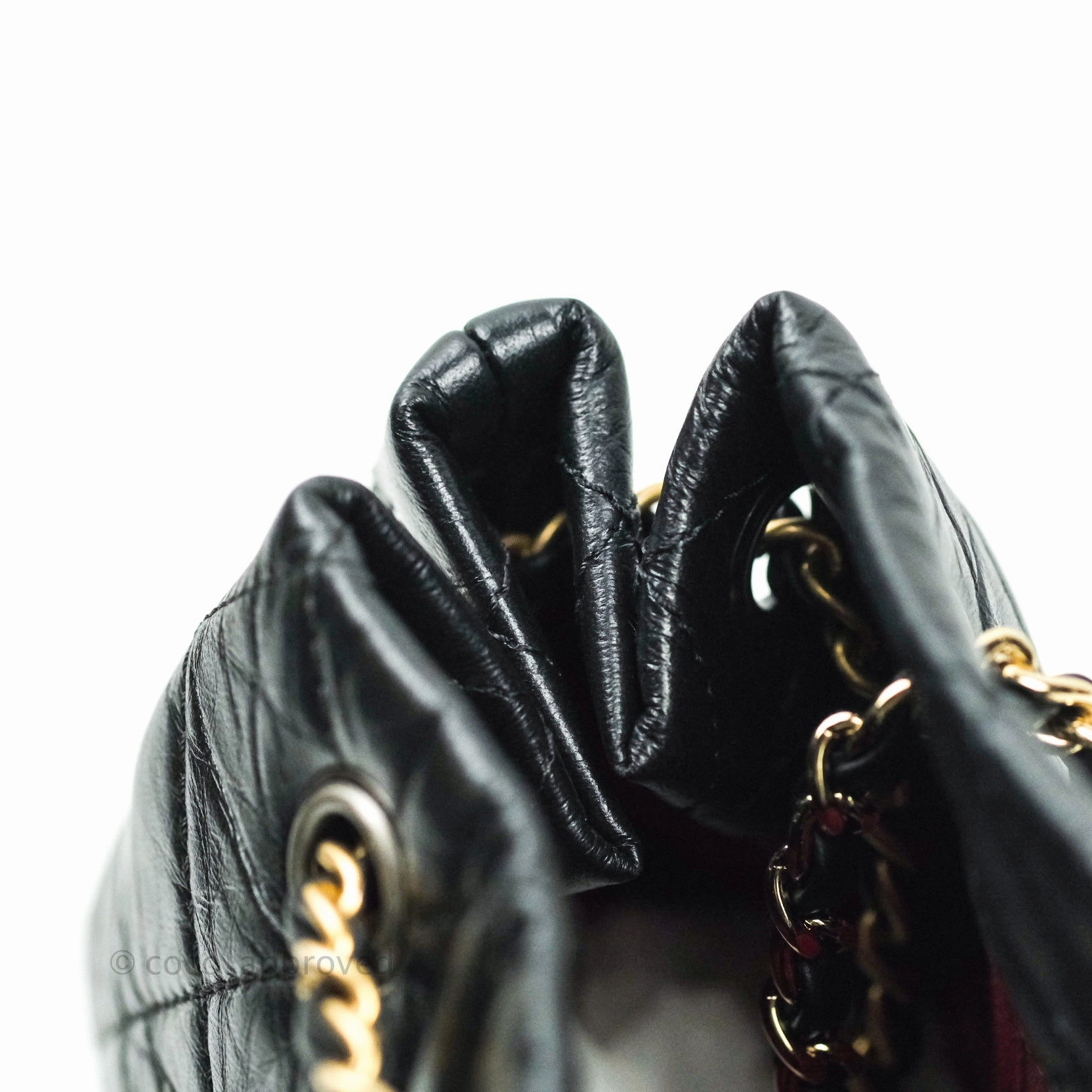 Chanel Gabrielle Backpack Black Aged Calfskin Small Black