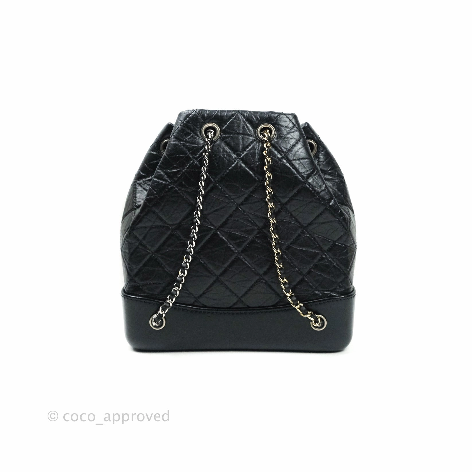 Chanel Gabrielle Backpack Black Aged Calfskin Small Black