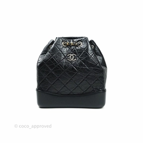 Chanel Gabrielle Backpack Black Aged Calfskin Small Black