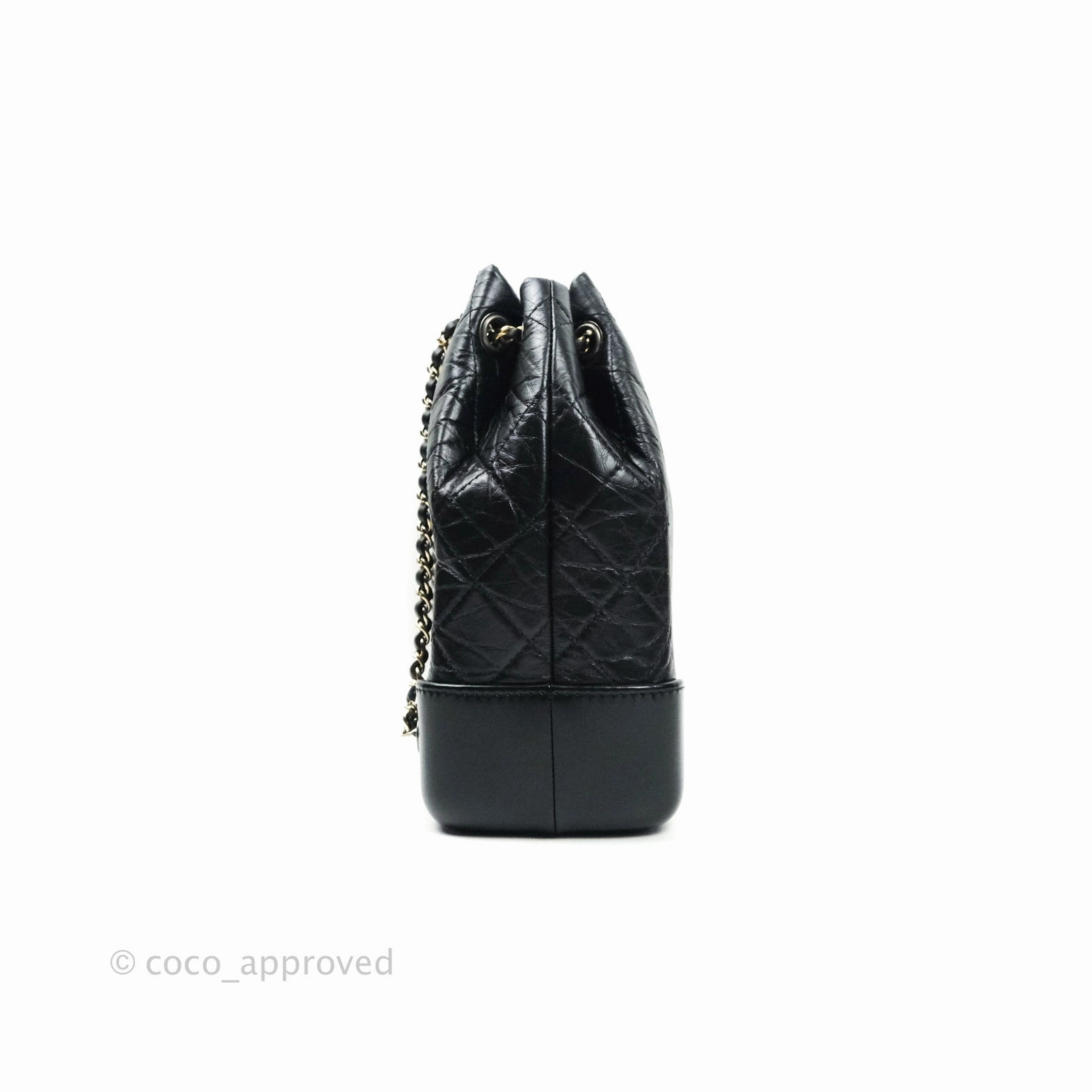 Chanel Gabrielle Backpack Black Aged Calfskin Small Black