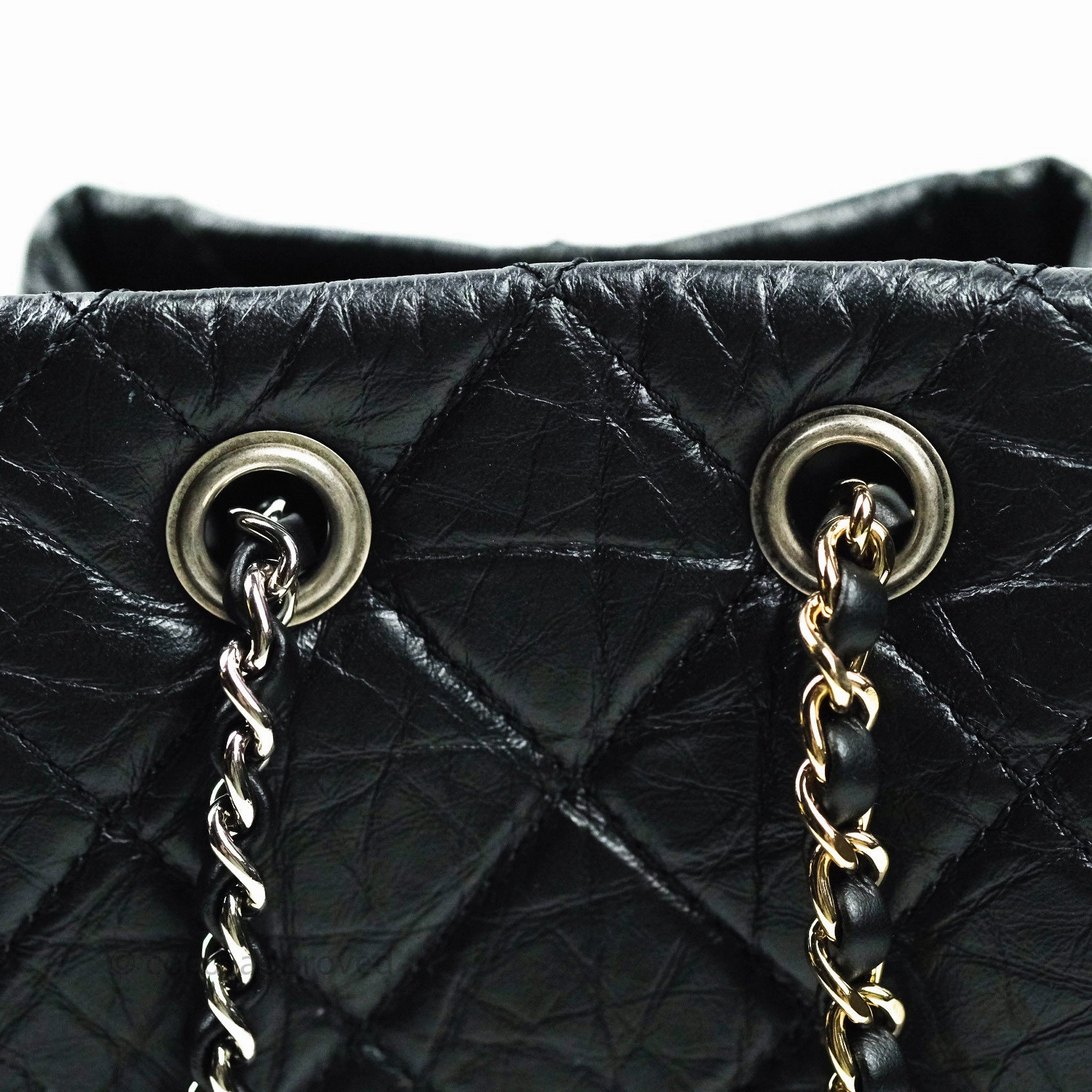 Chanel Gabrielle Backpack Black Aged Calfskin Small Black