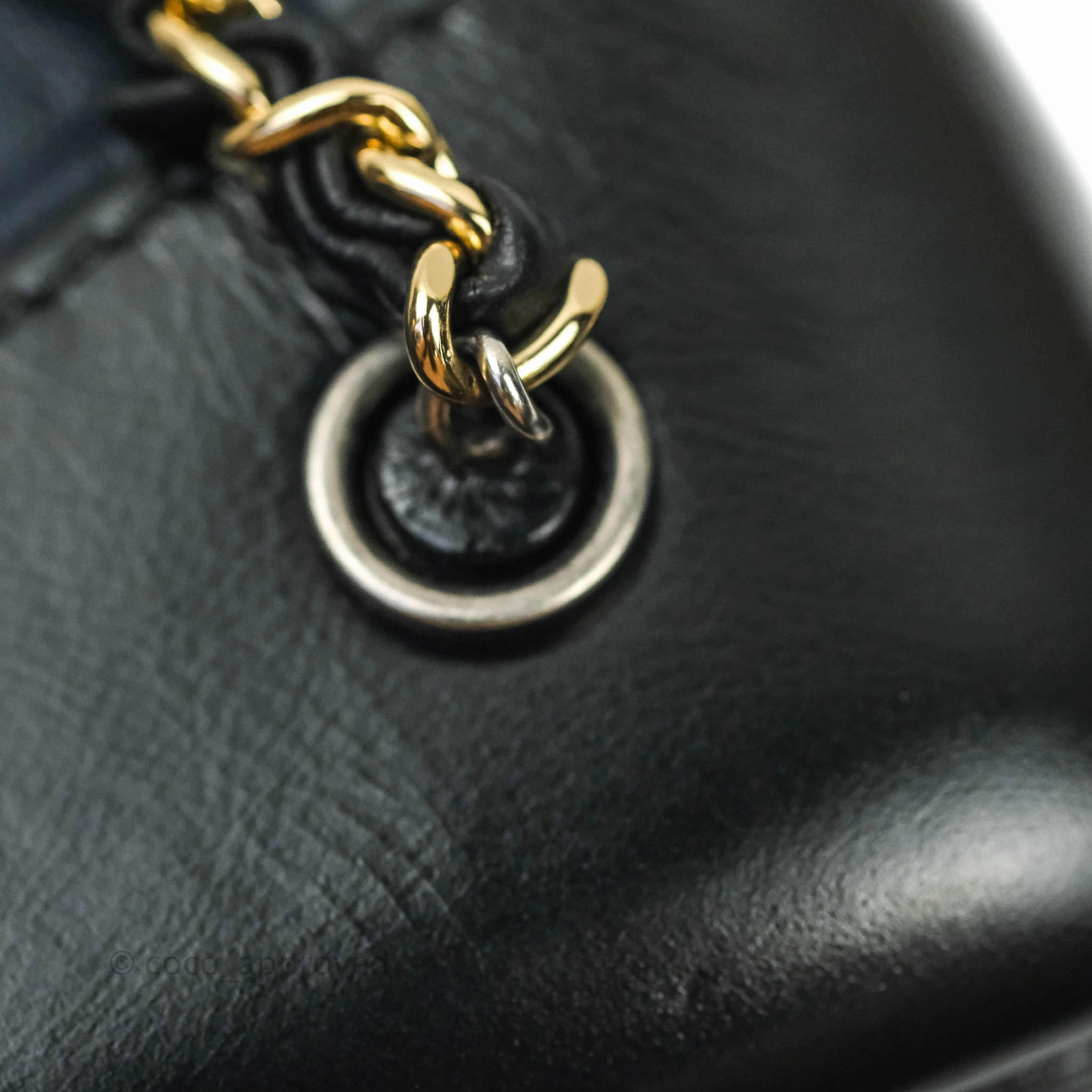 Chanel Gabrielle Backpack Black Aged Calfskin Small Navy Black