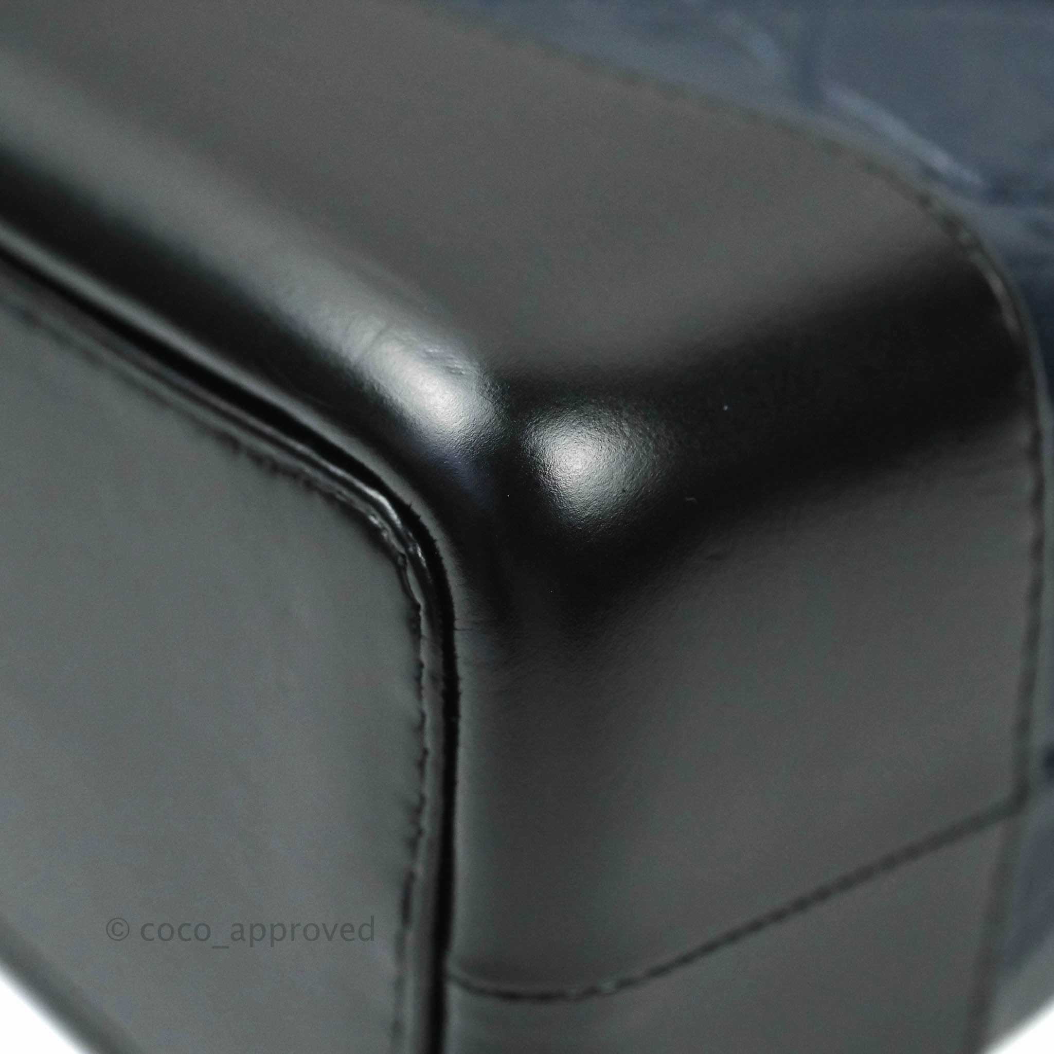 Chanel Gabrielle Backpack Black Aged Calfskin Small Navy Black