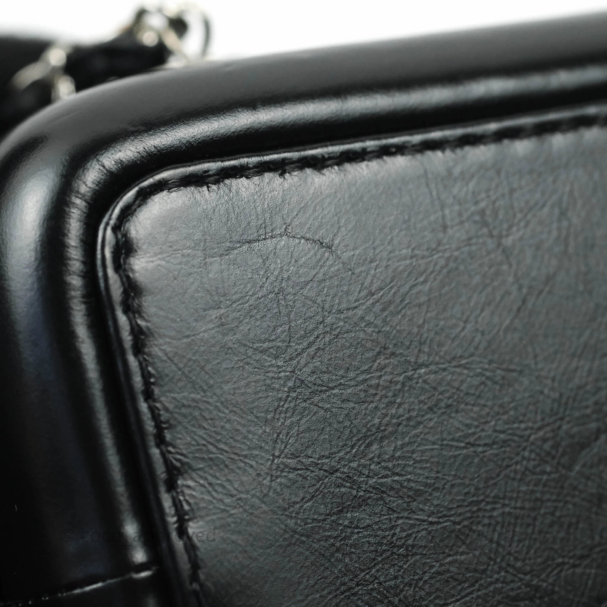 Chanel Gabrielle Backpack Black Aged Calfskin Small Navy Black