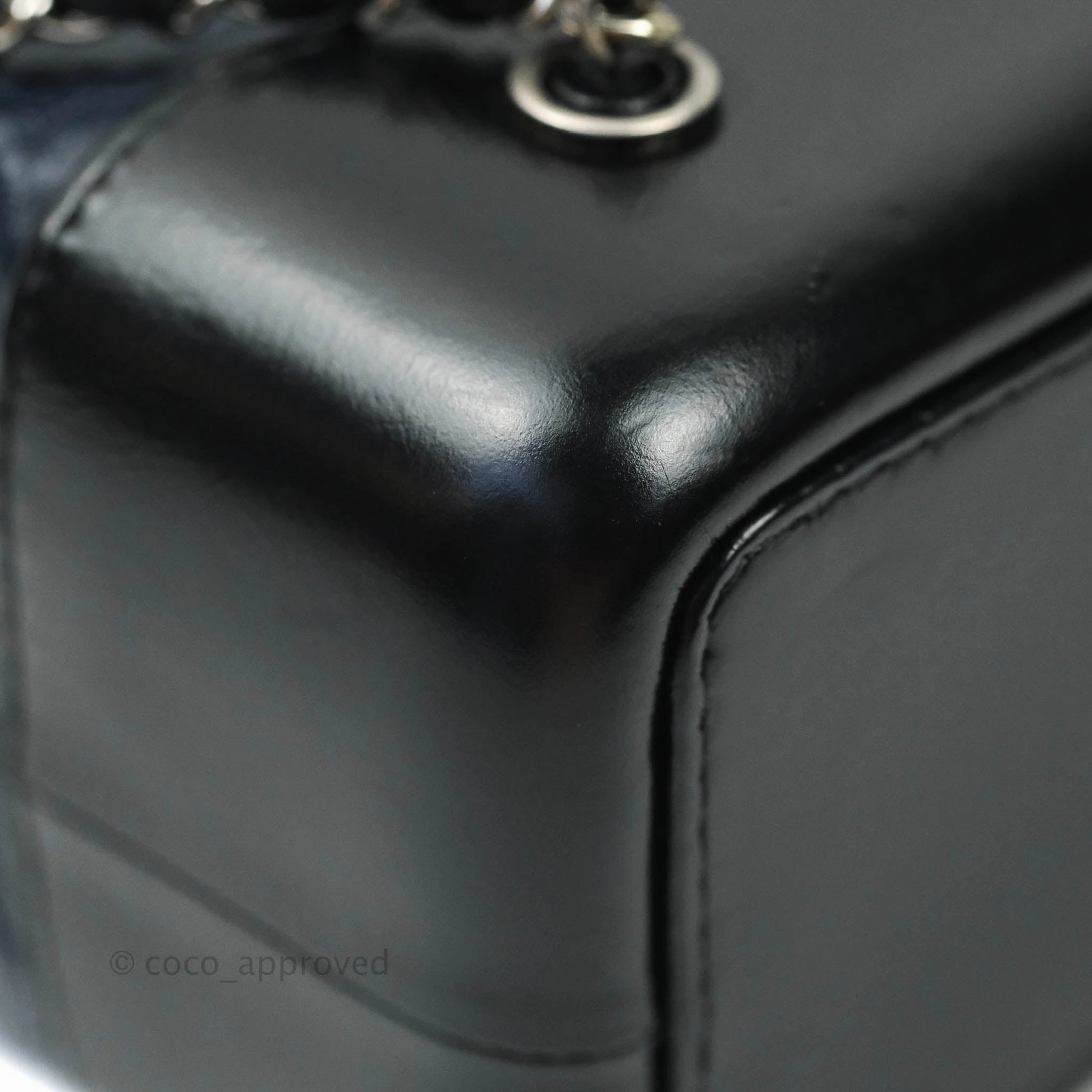 Chanel Gabrielle Backpack Black Aged Calfskin Small Navy Black